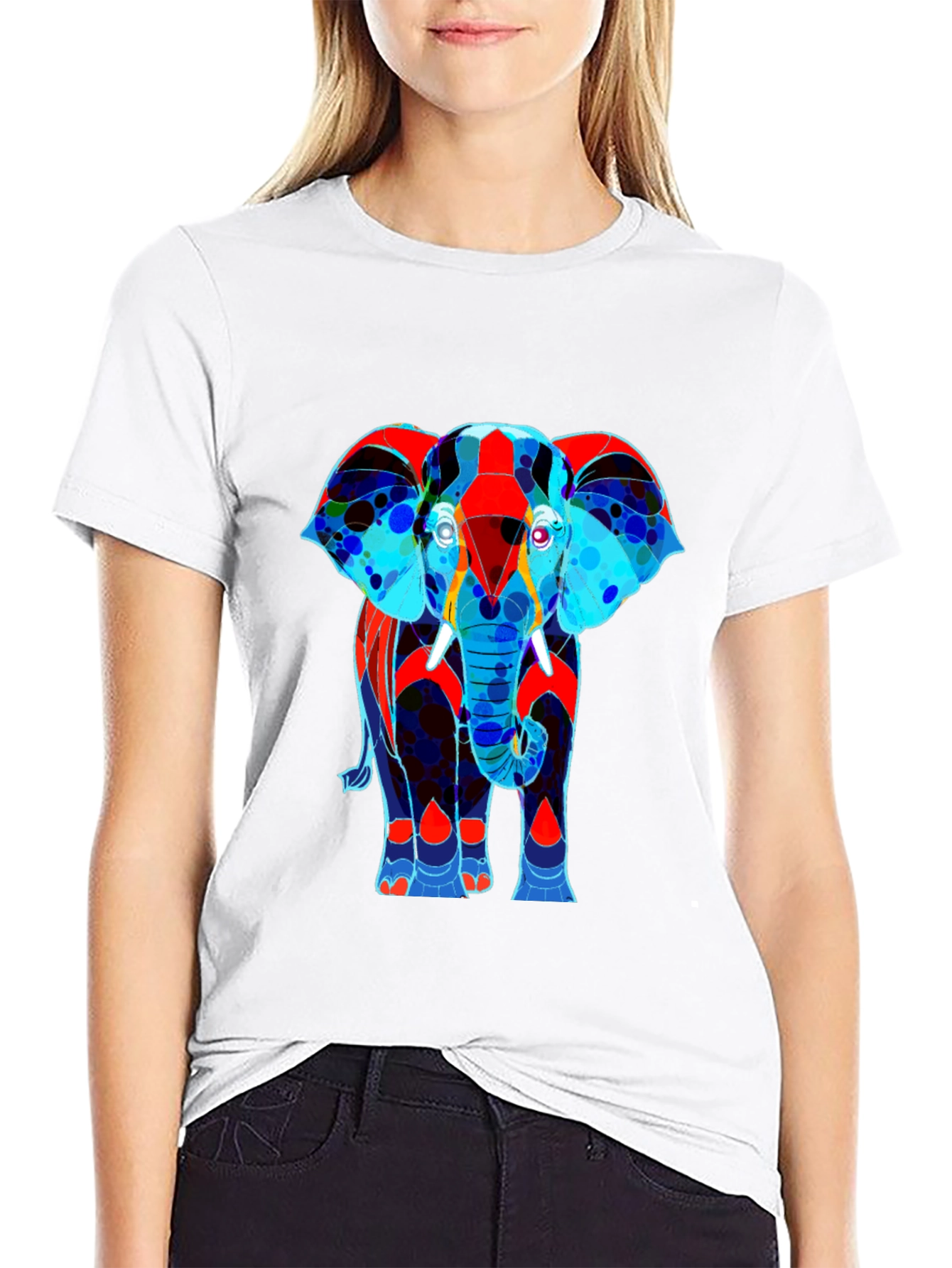Abstract Elephant Graphic Tee - Stylish Mens T-Shirt