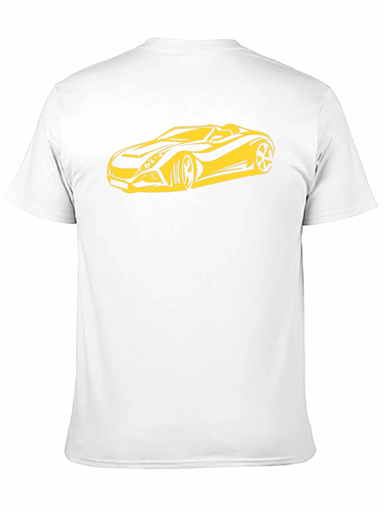 Stylish Black T-Shirt with Yellow Sports Car Graphic