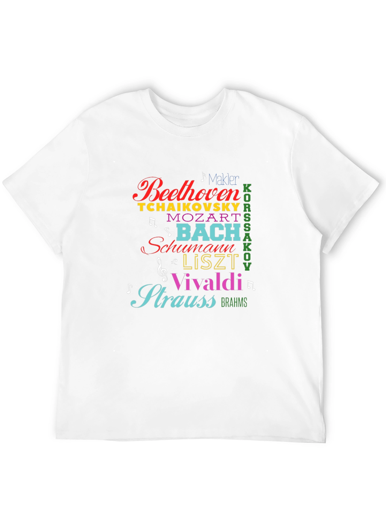 Composer Names T-Shirt: Beethoven Bach Mozart Vivaldi