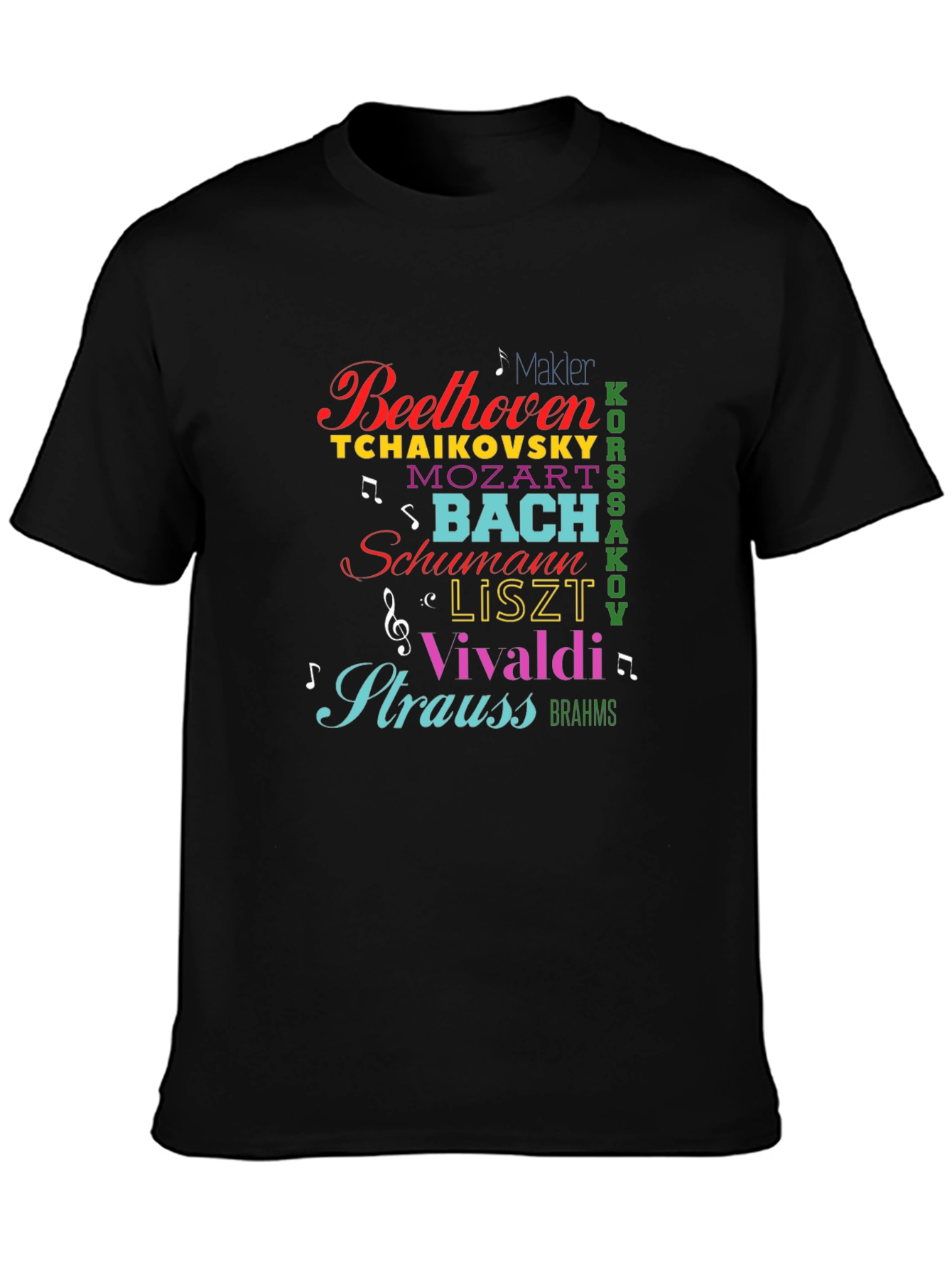Composer Names T-Shirt: Beethoven Bach Mozart Vivaldi
