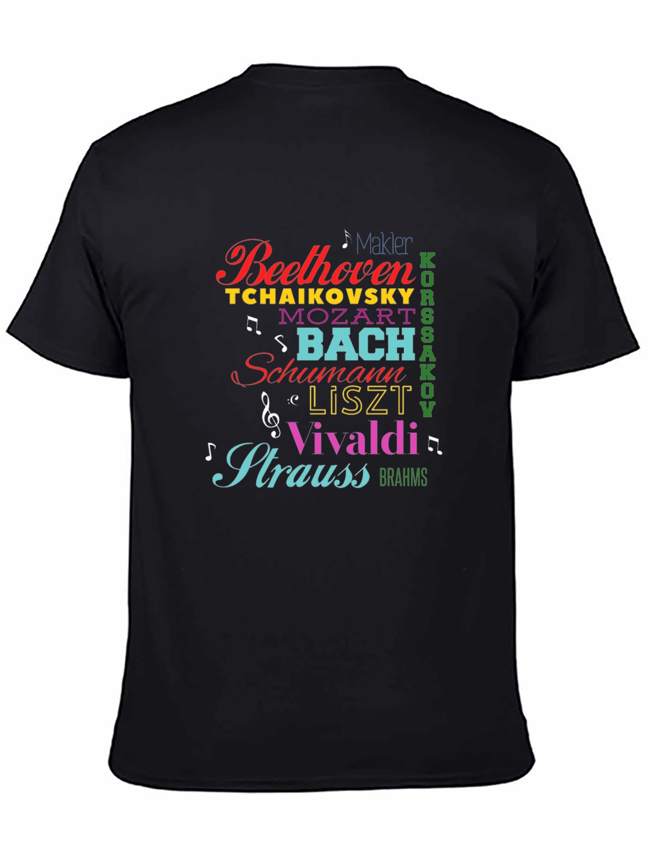 Composer Names T-Shirt: Beethoven Bach Mozart Vivaldi