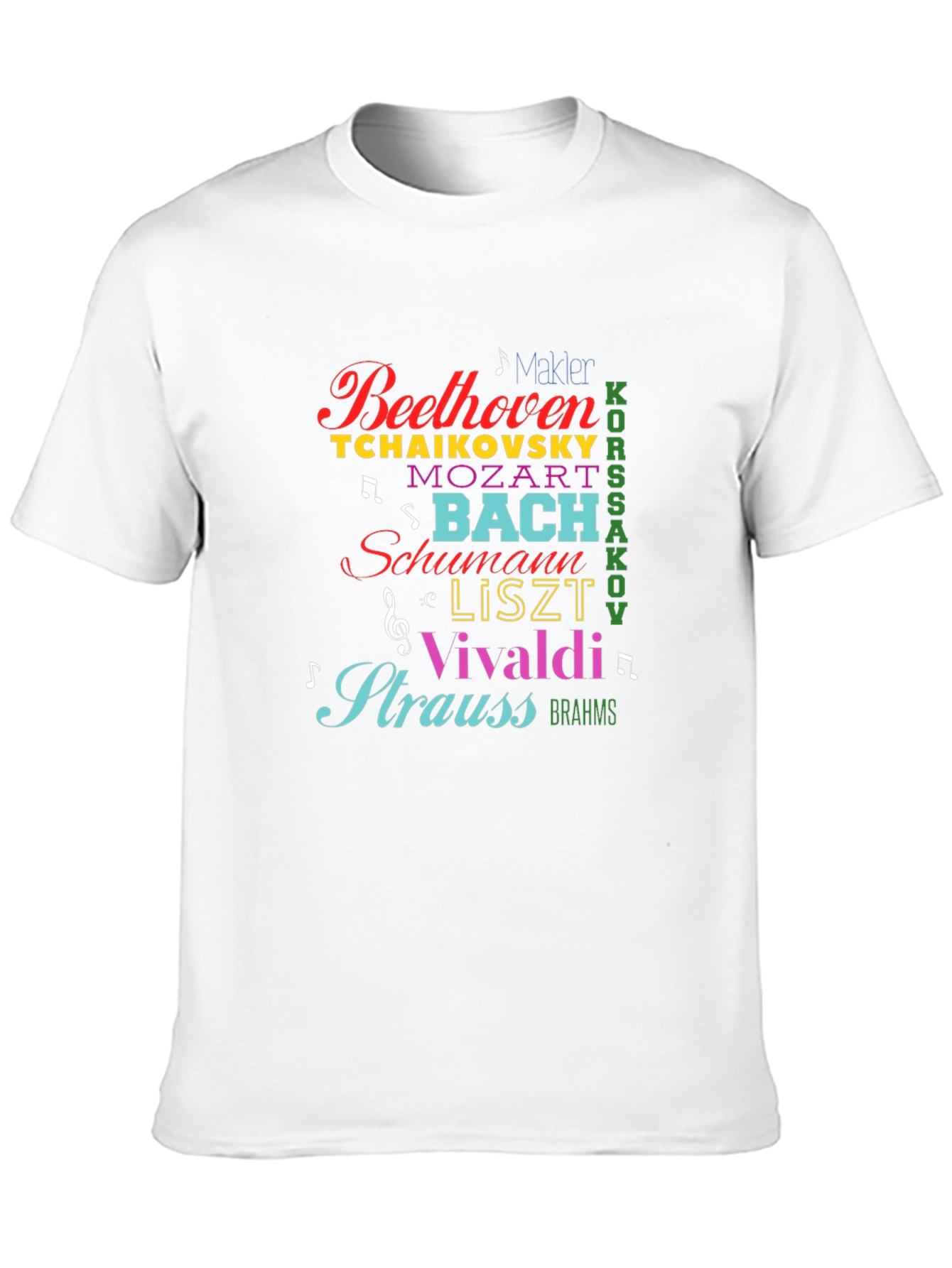 Composer Names T-Shirt: Beethoven Bach Mozart Vivaldi