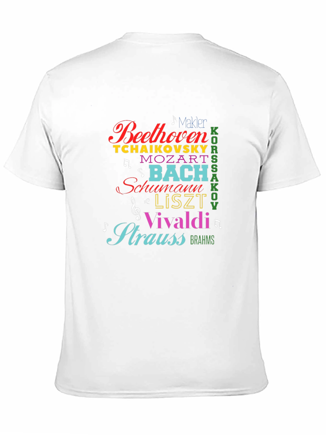 Composer Names T-Shirt: Beethoven Bach Mozart Vivaldi