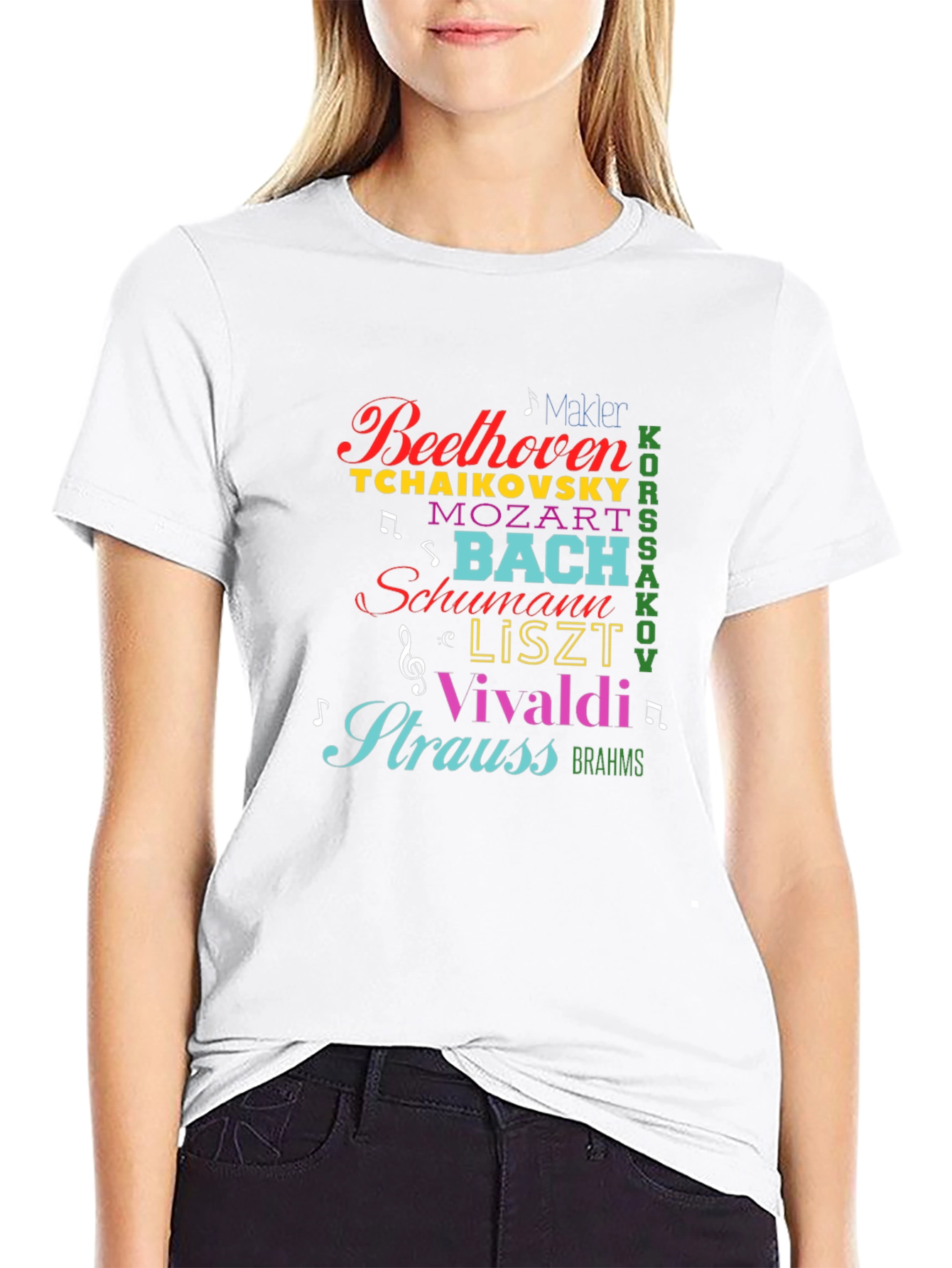 Composer Names T-Shirt: Beethoven Bach Mozart Vivaldi