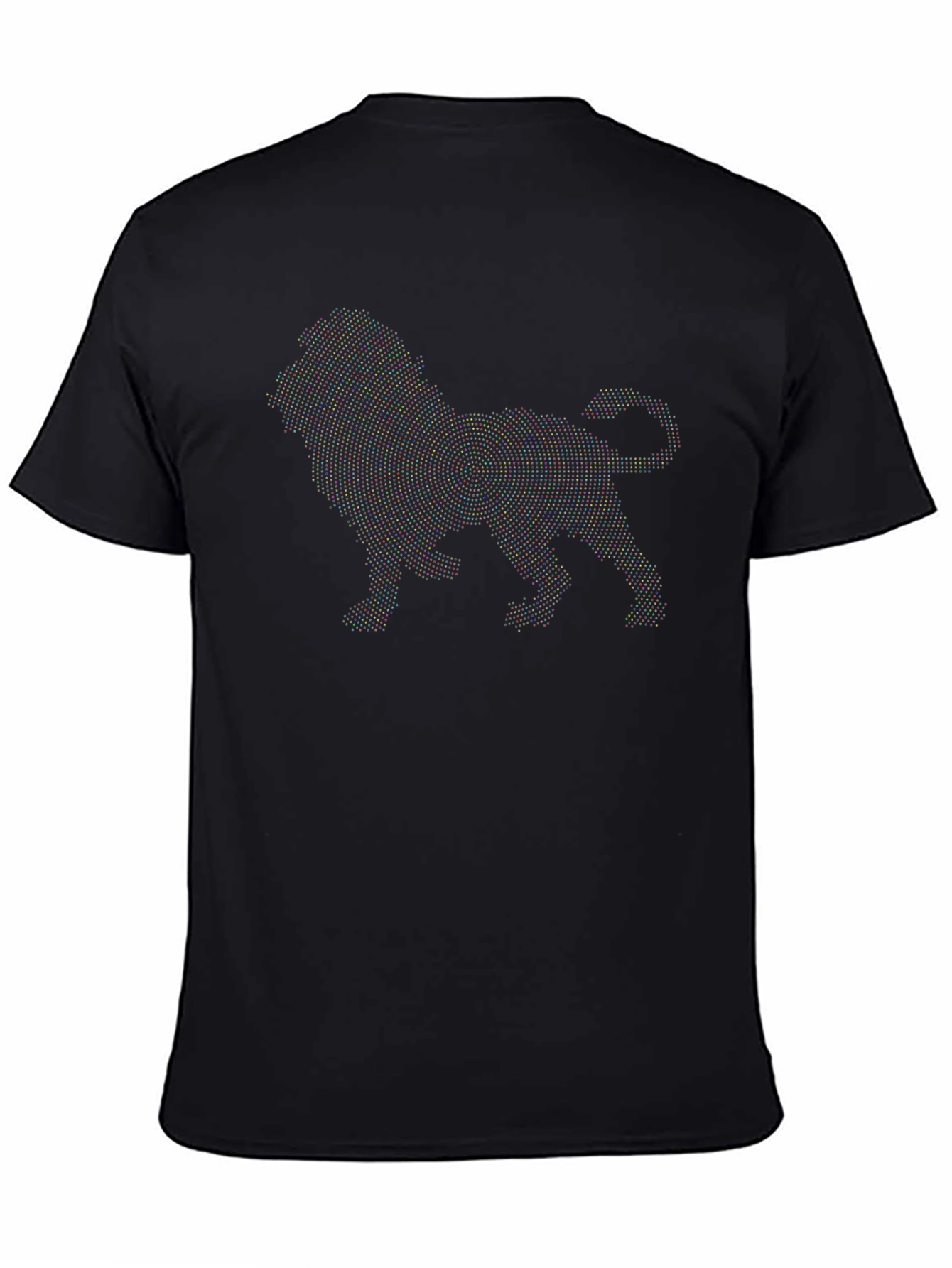 Lion Dot Art Black T-Shirt