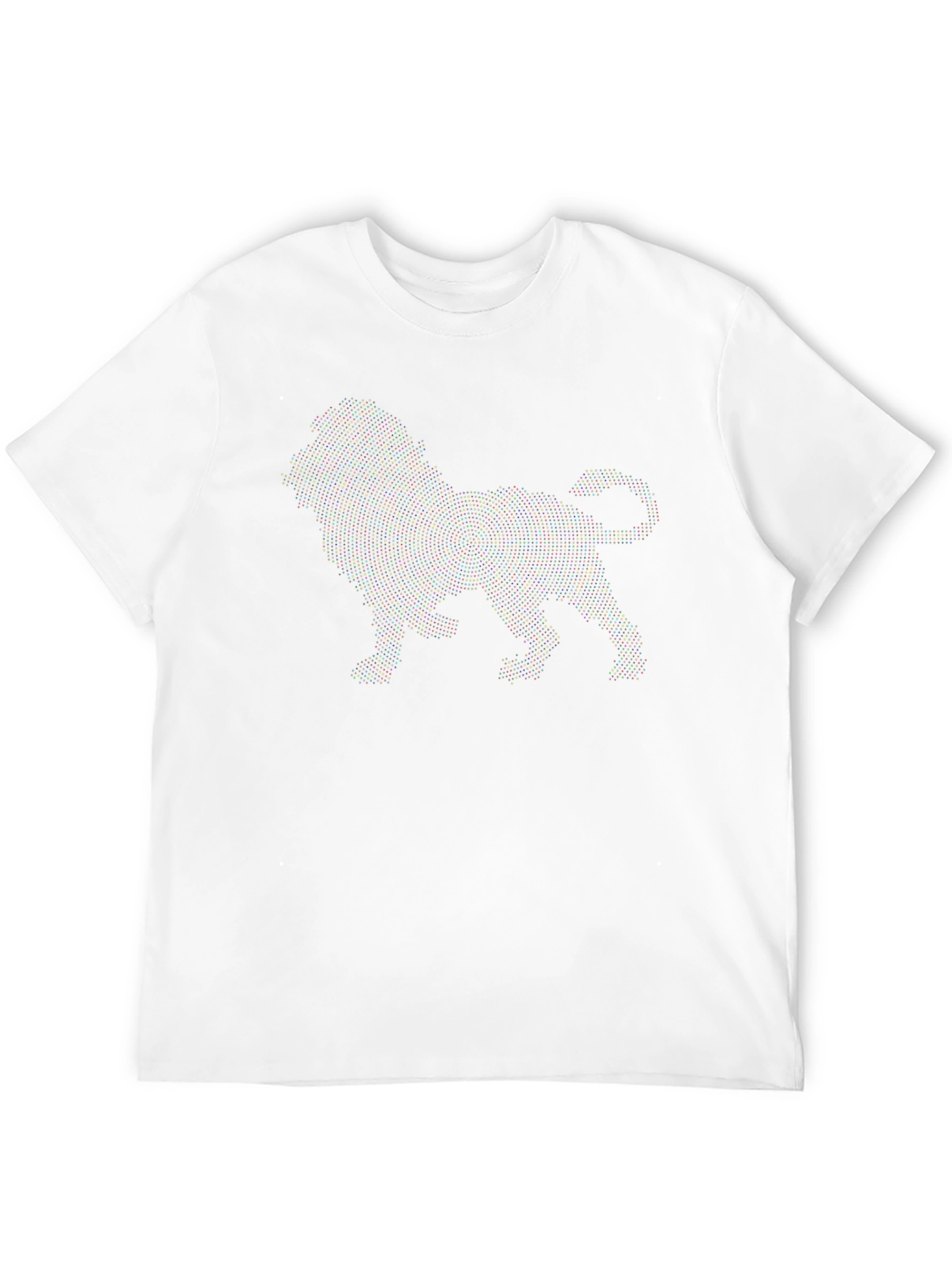 Lion Dot Art Black T-Shirt