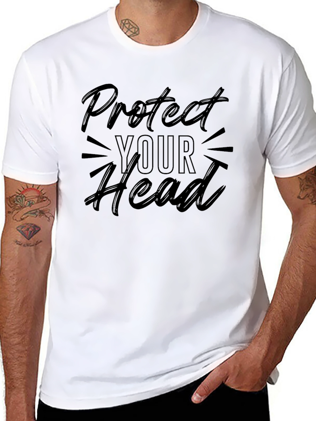 Protect Your Head Black Graphic Tee