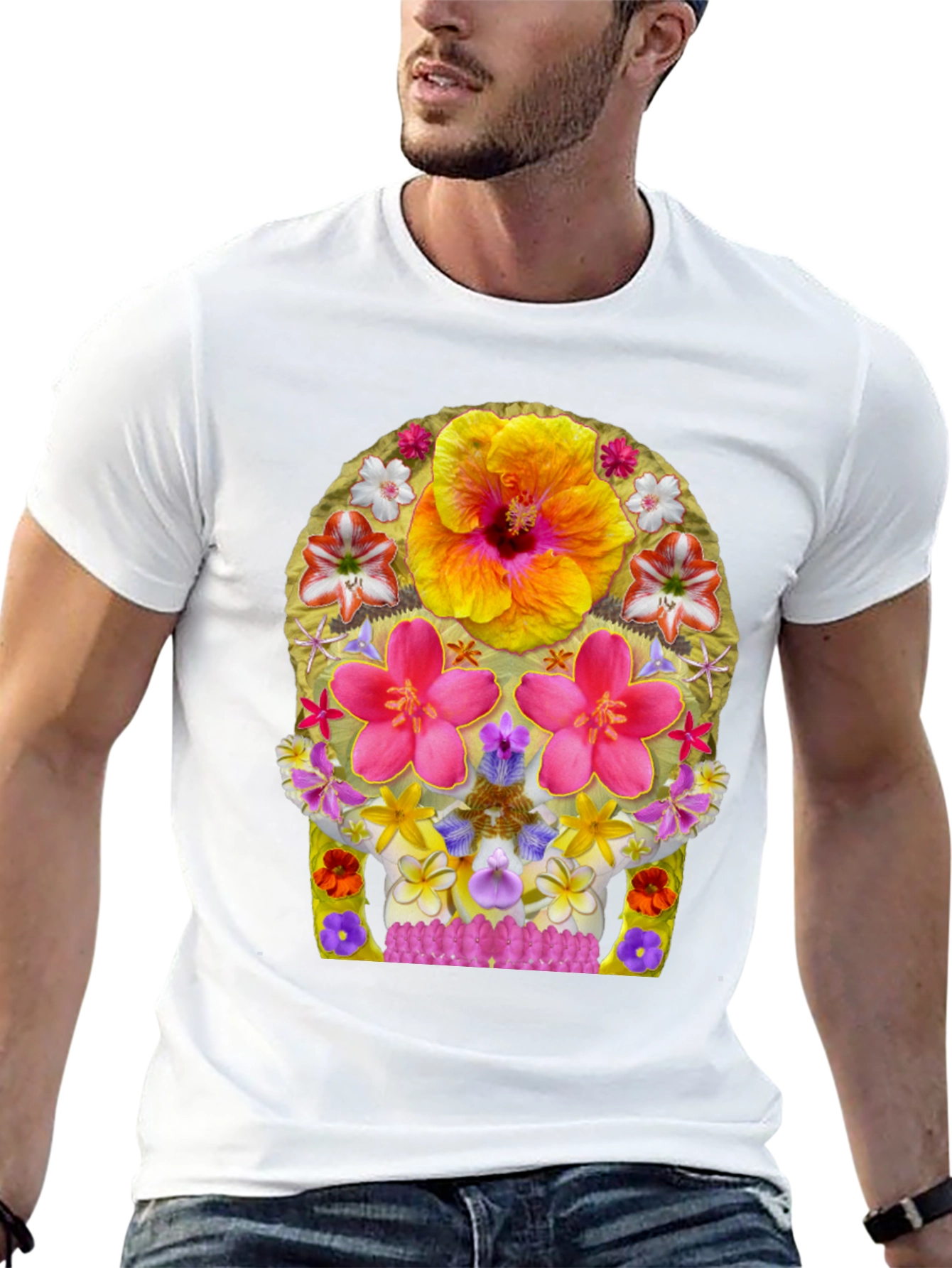Floral Skull Graphic Tee