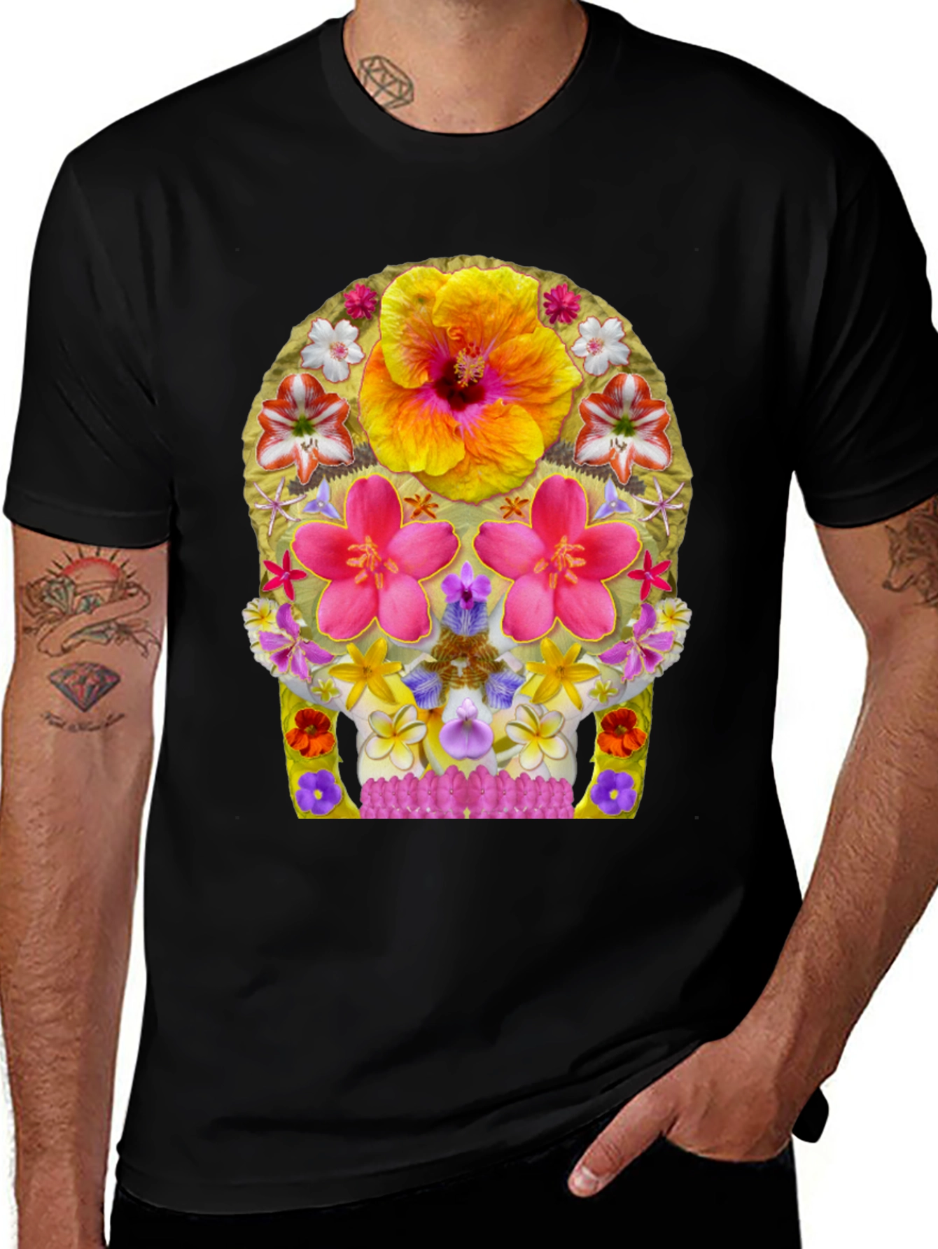 Floral Skull Graphic Tee
