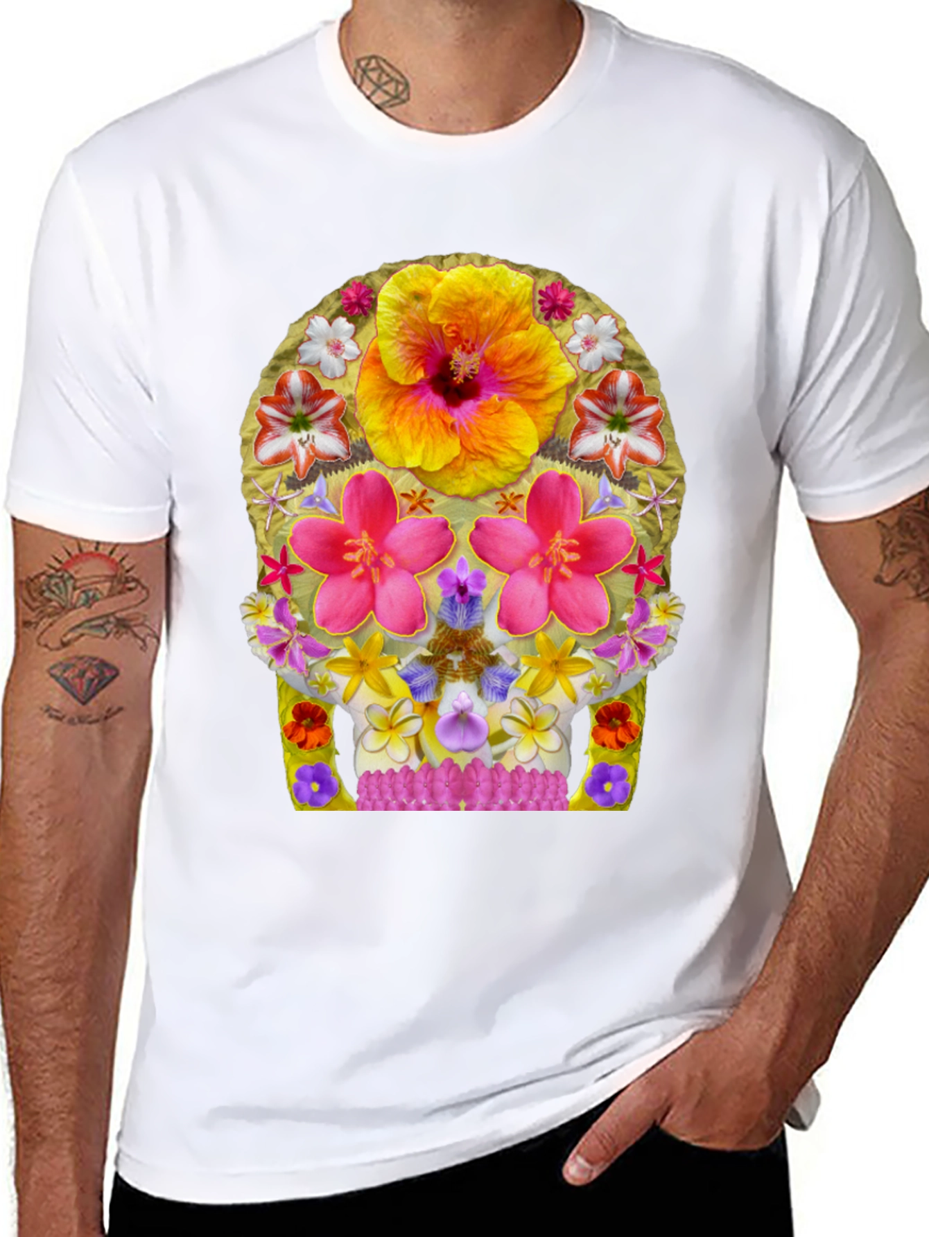 Floral Skull Graphic Tee