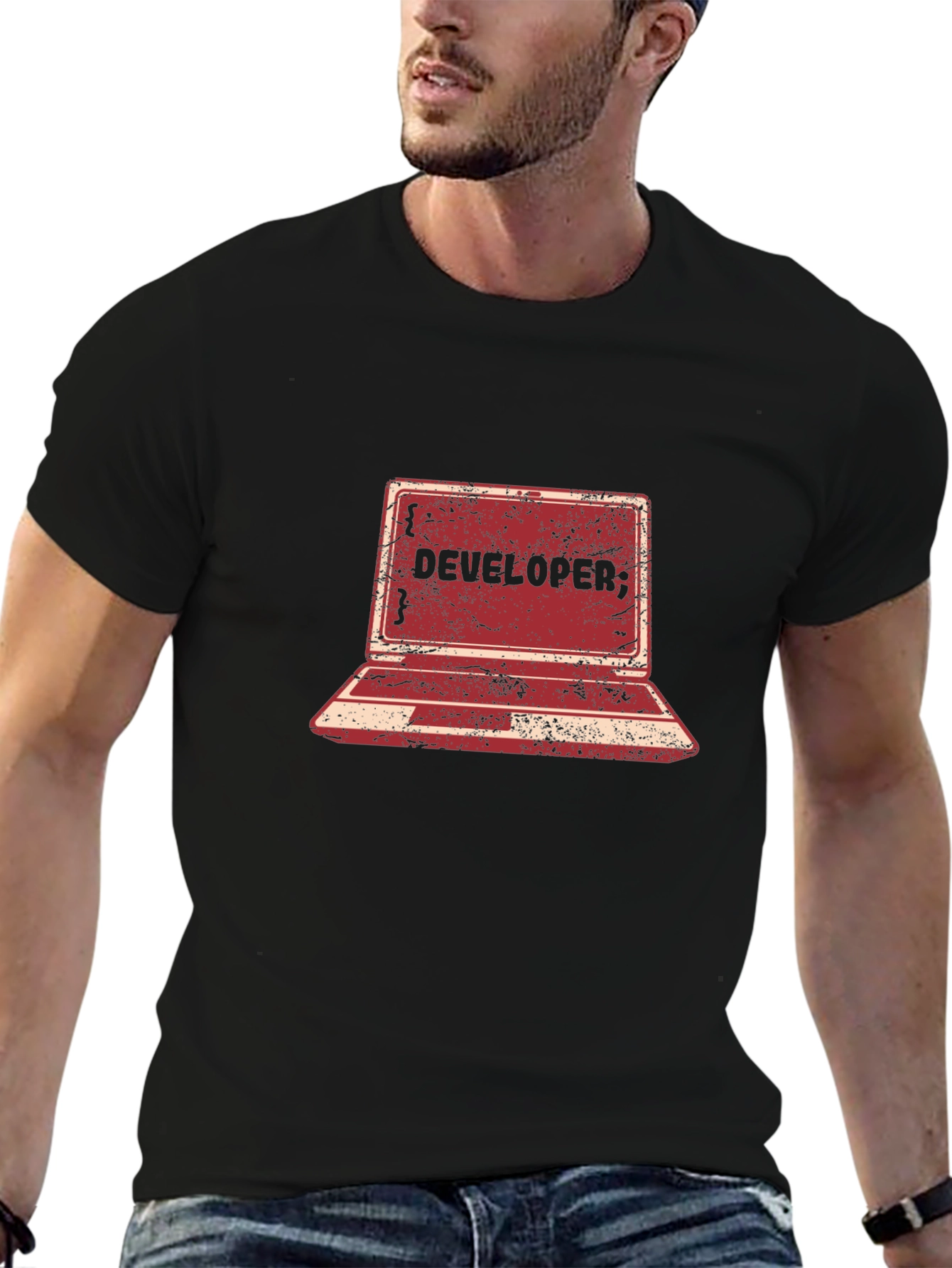 Developer Laptop Graphic Tee - Black