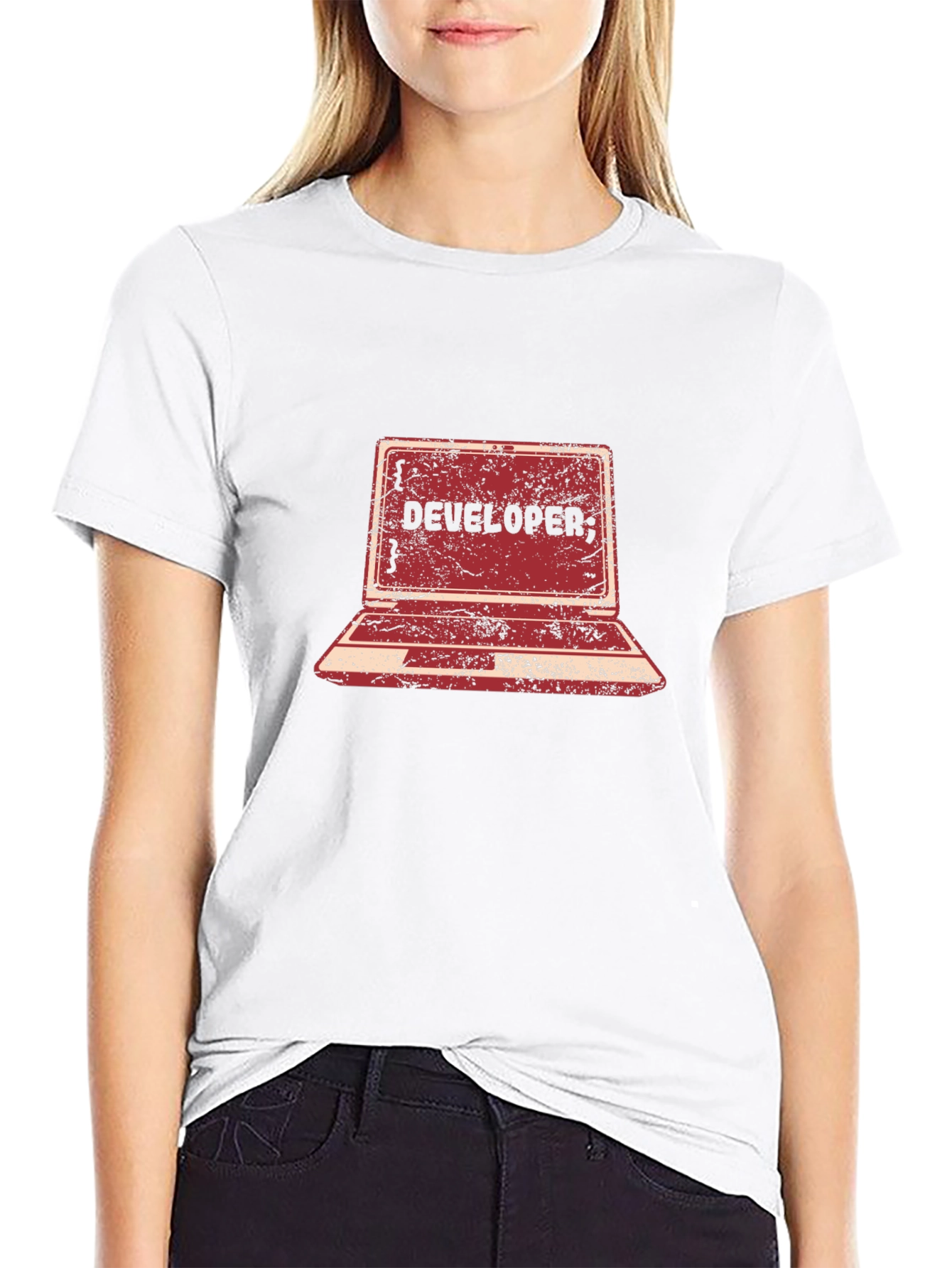 Developer Laptop Graphic Tee - Black