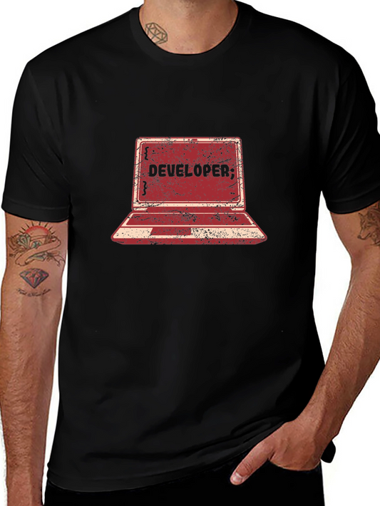 Developer Laptop Graphic Tee - Black