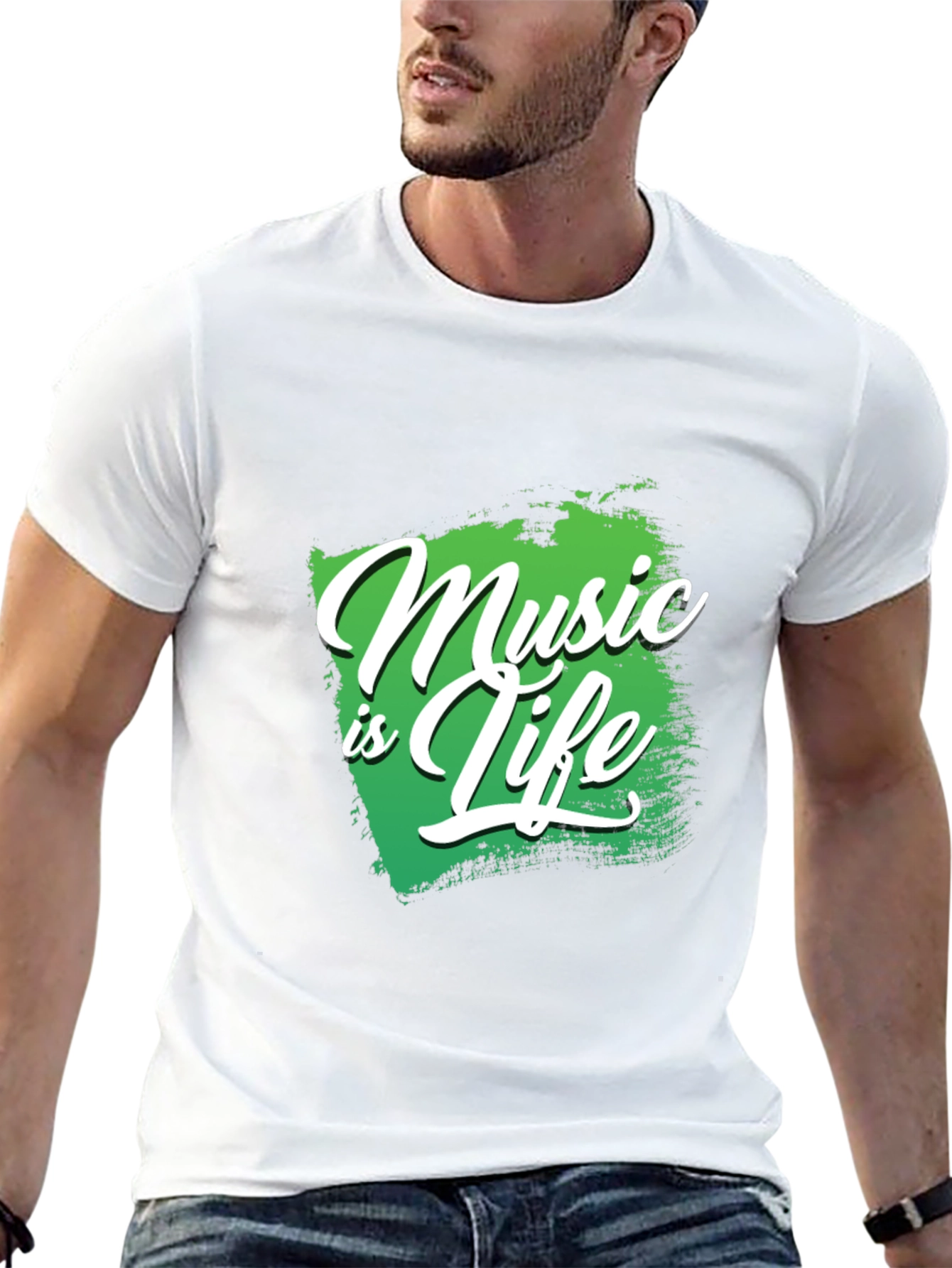 Music is Life Black Graphic Tee
