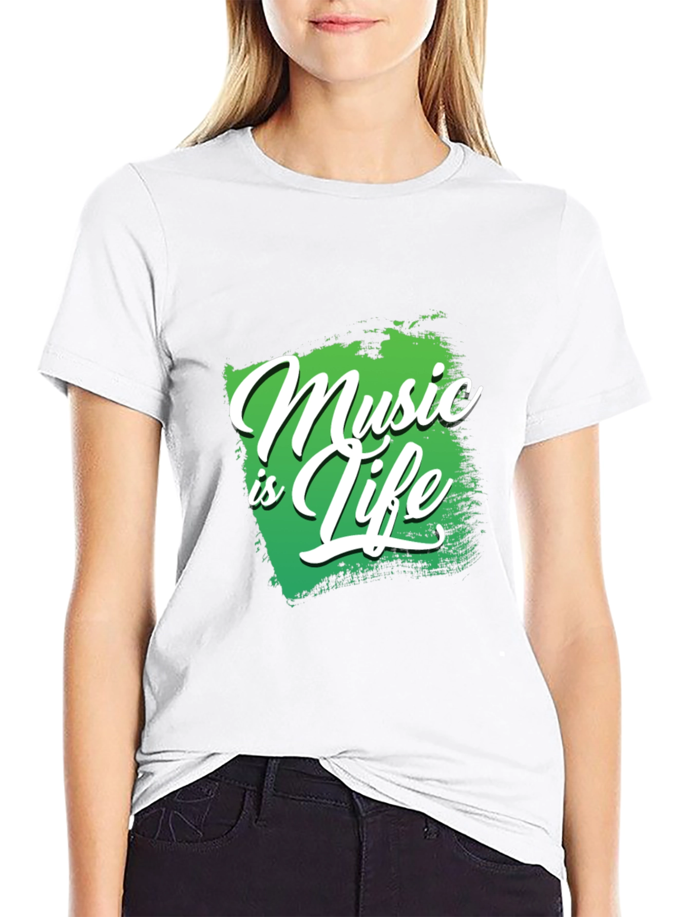Music is Life Black Graphic Tee