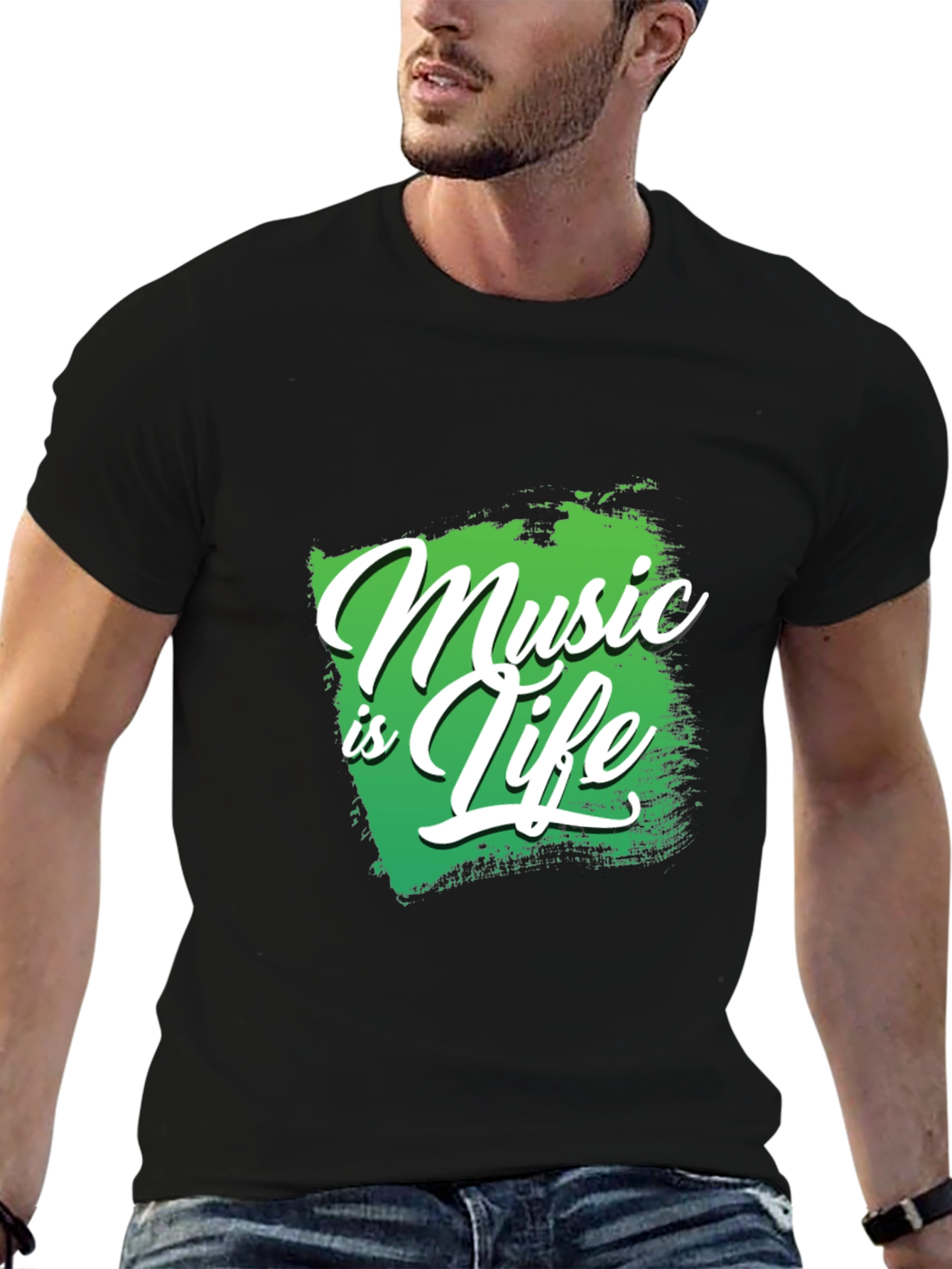 Music is Life Black Graphic Tee