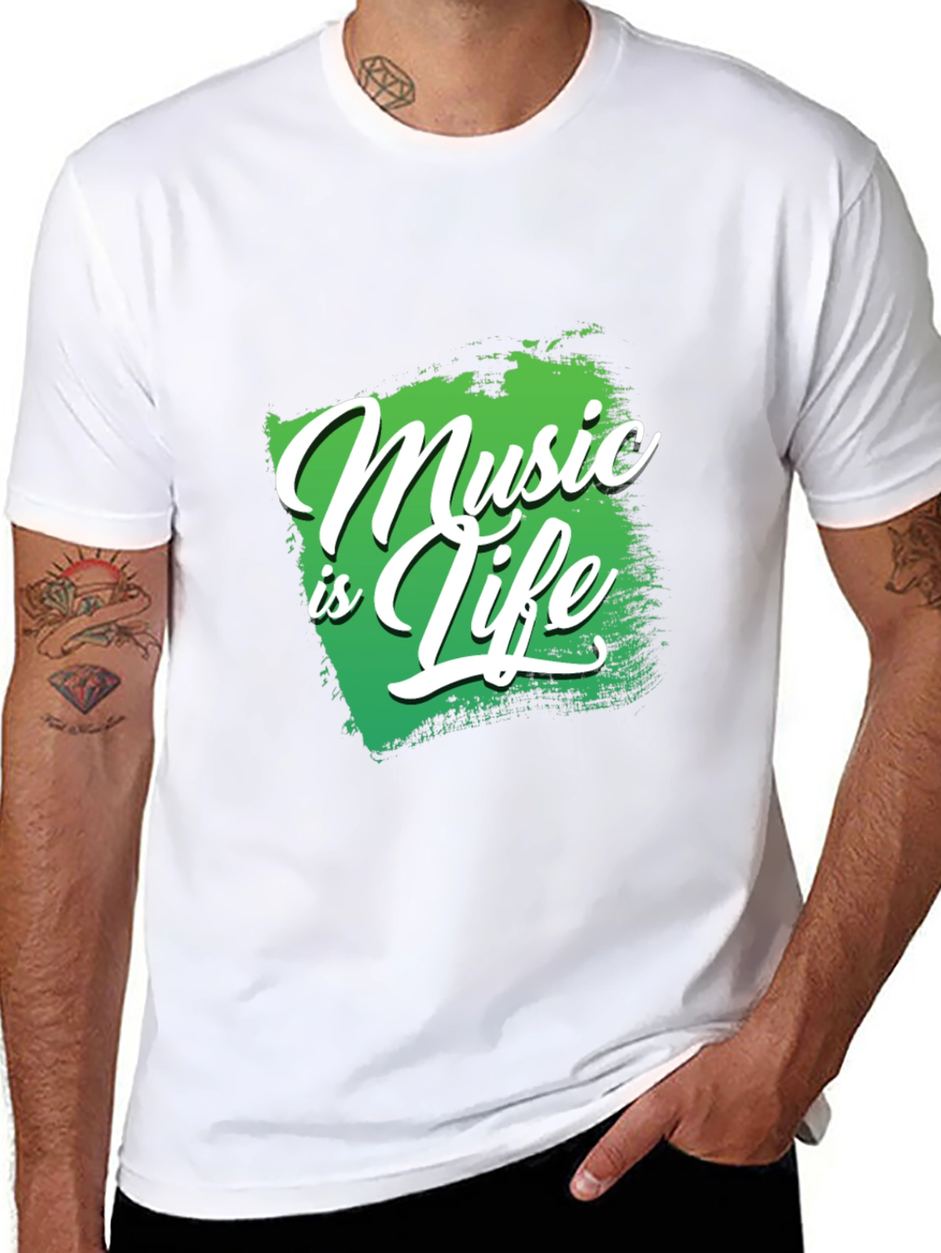 Music is Life Black Graphic Tee