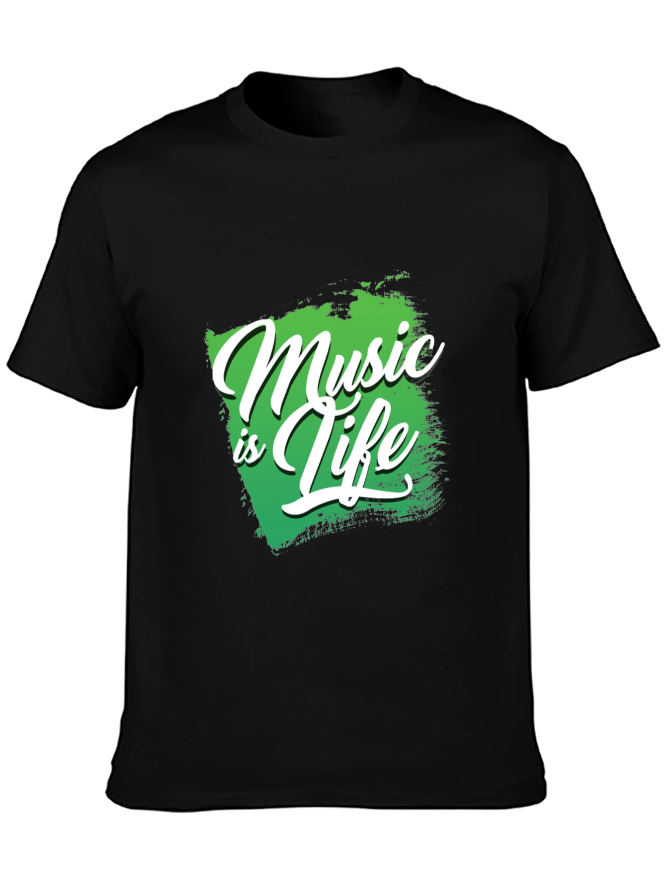 Music is Life Black Graphic Tee