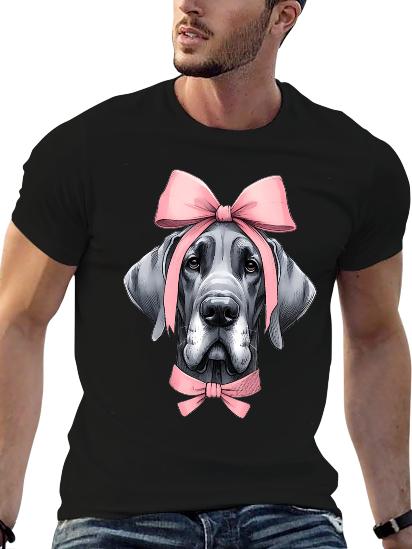 Dog with Bows Graphic T-Shirt
