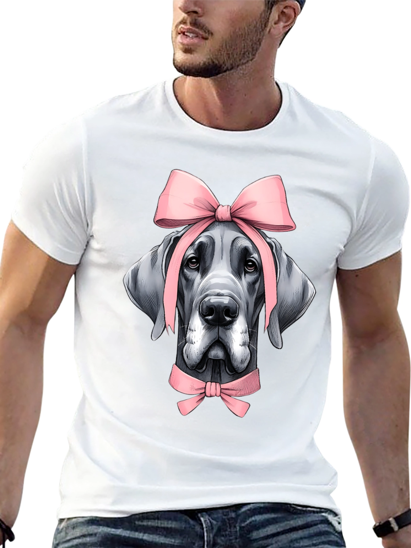 Dog with Bows Graphic T-Shirt