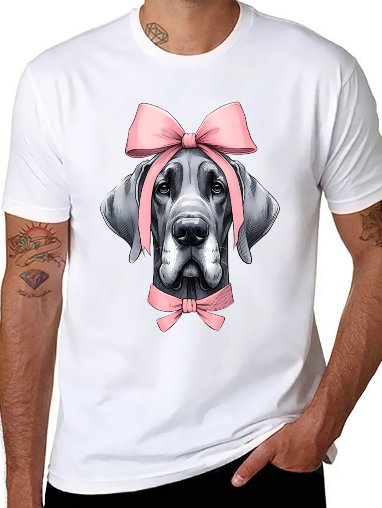 Dog with Bows Graphic T-Shirt