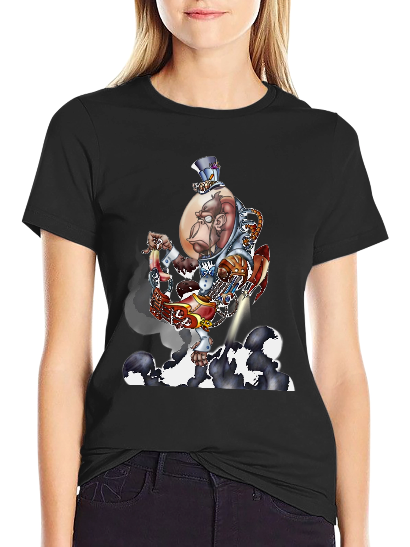 Steampunk Monkey Rocket T-Shirt