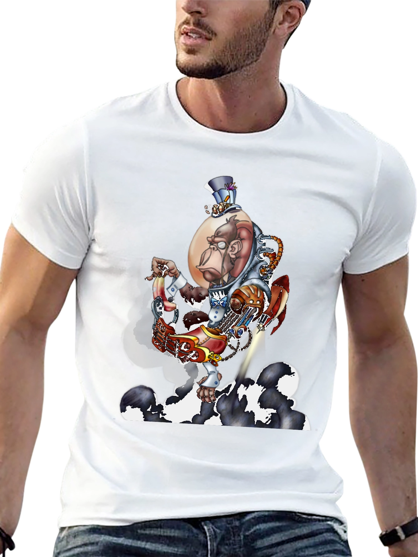 Steampunk Monkey Rocket T-Shirt