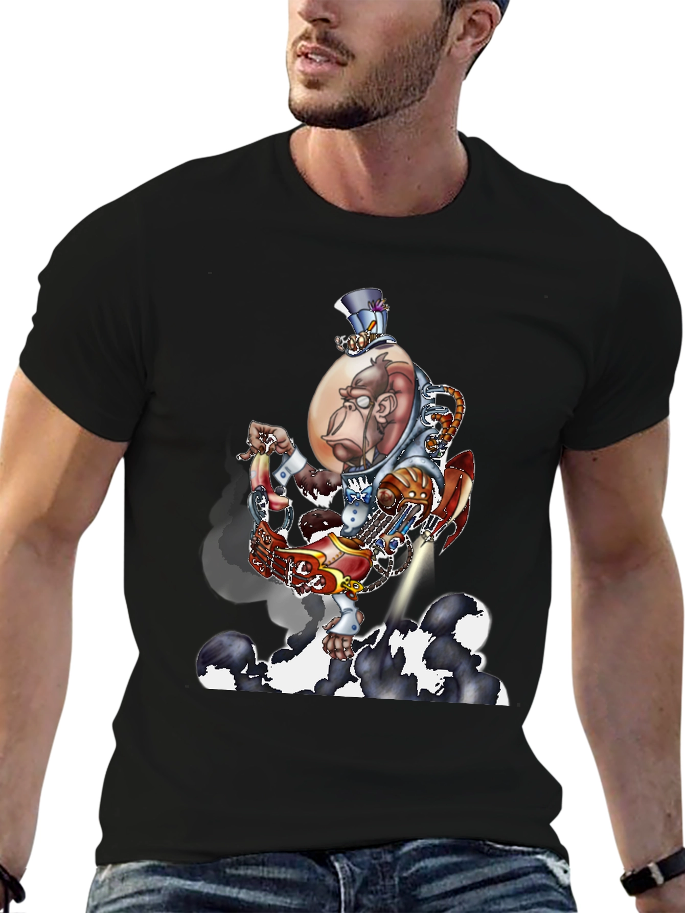 Steampunk Monkey Rocket T-Shirt