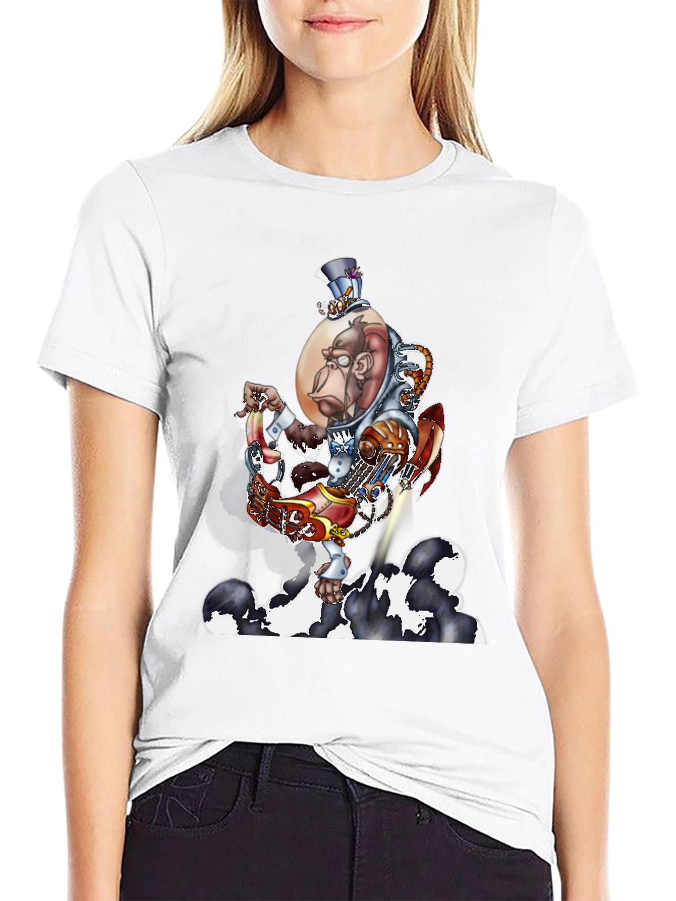 Steampunk Monkey Rocket T-Shirt