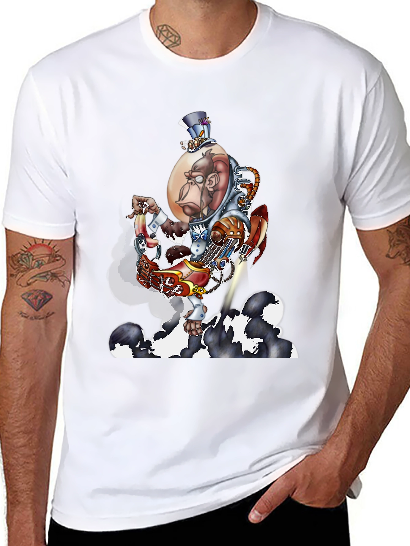 Steampunk Monkey Rocket T-Shirt