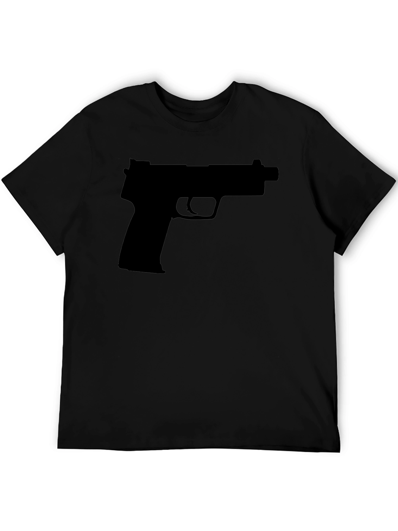 Gun Silhouette T-Shirt - Bold Graphic Tee