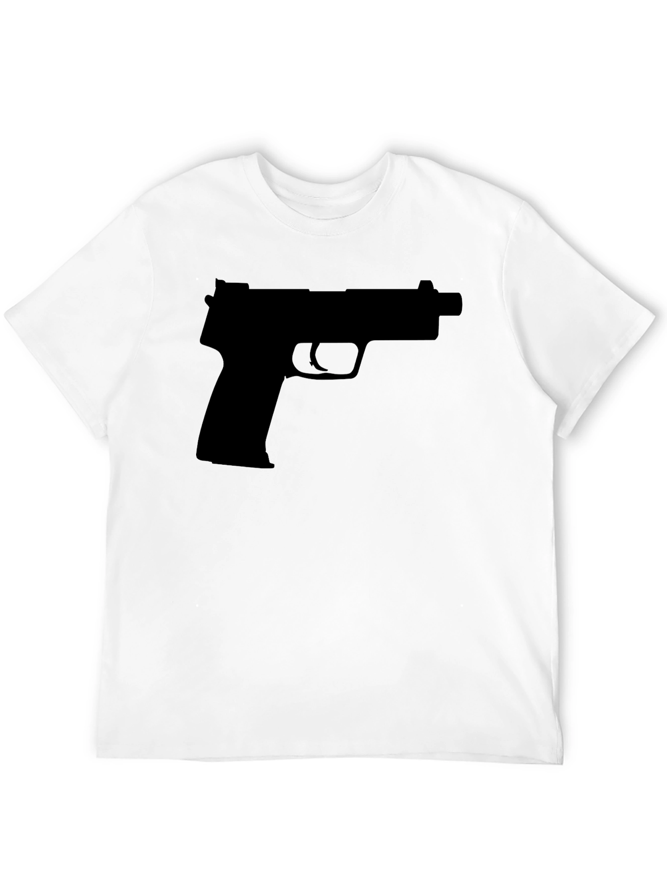 Gun Silhouette T-Shirt - Bold Graphic Tee