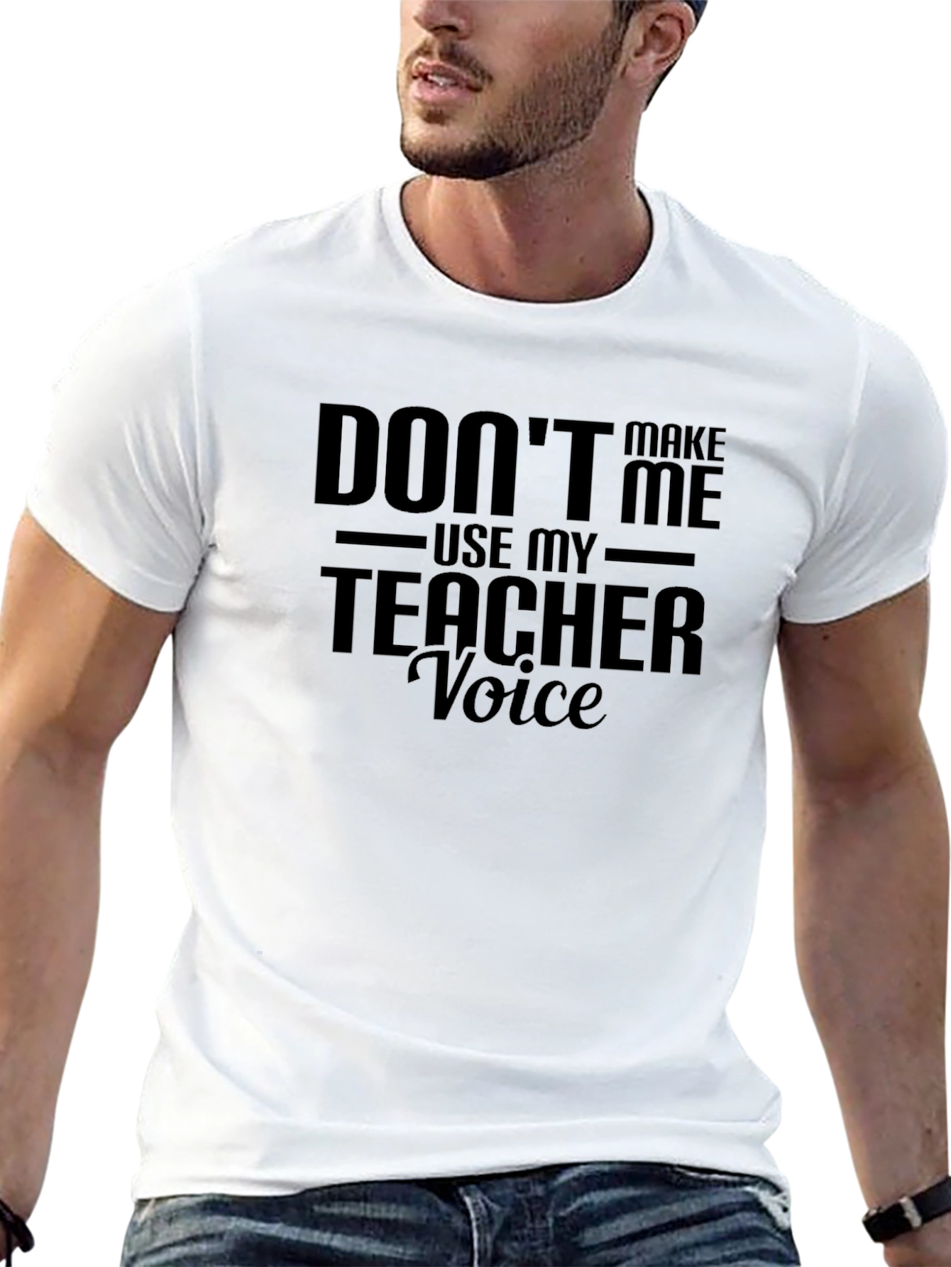 Teacher Voice Funny Black Graphic Tee