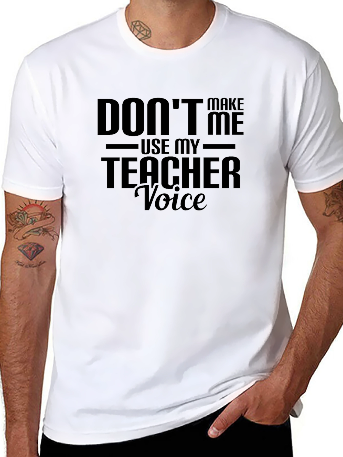 Teacher Voice Funny Black Graphic Tee