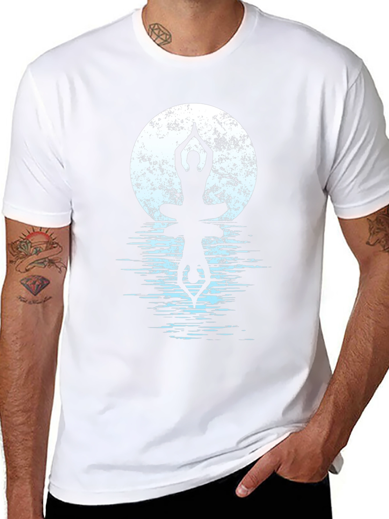 Yoga Moon Reflection Graphic T-Shirt