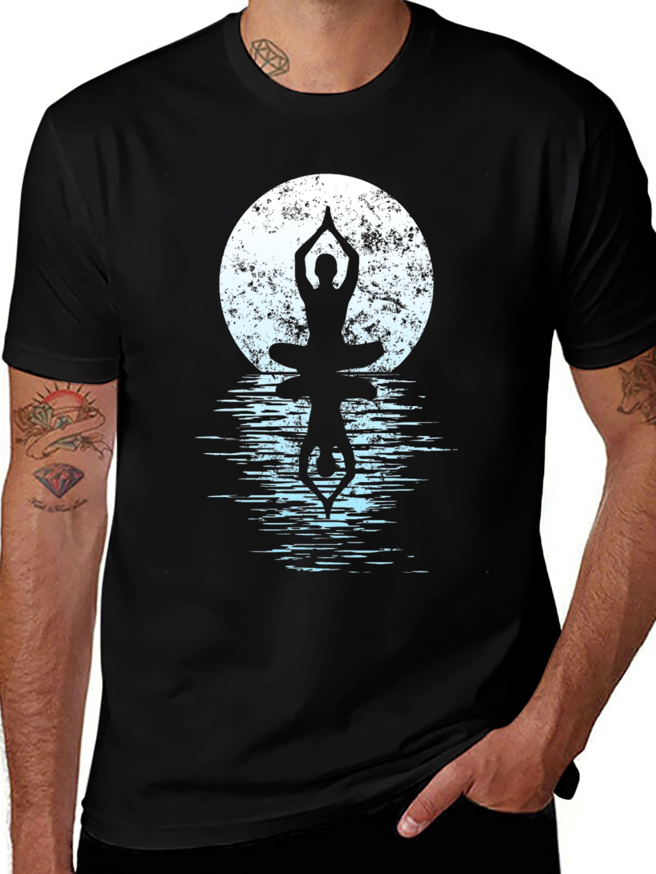 Yoga Moon Reflection Graphic T-Shirt