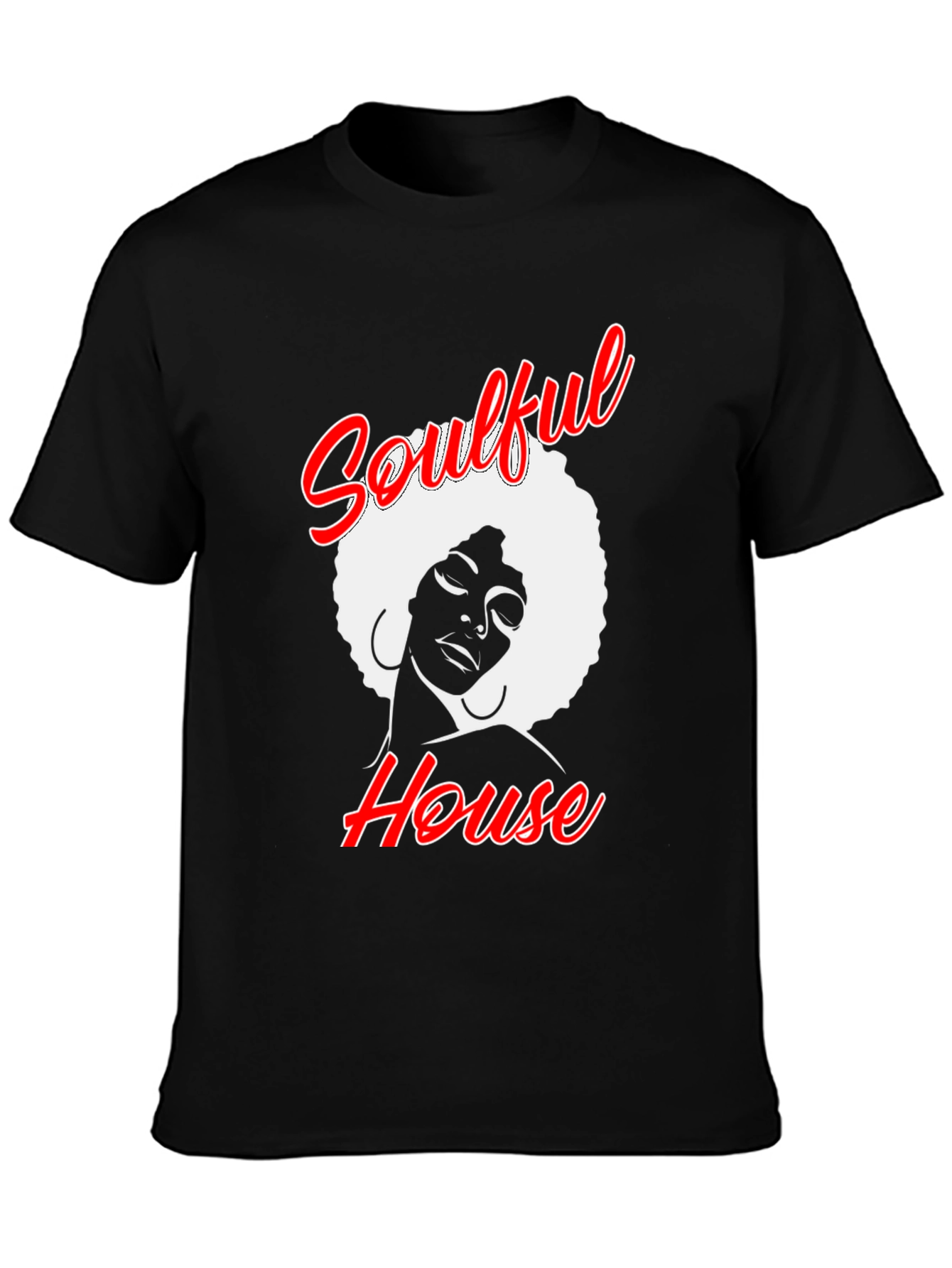 Soulful House Graphic T-Shirt - Black