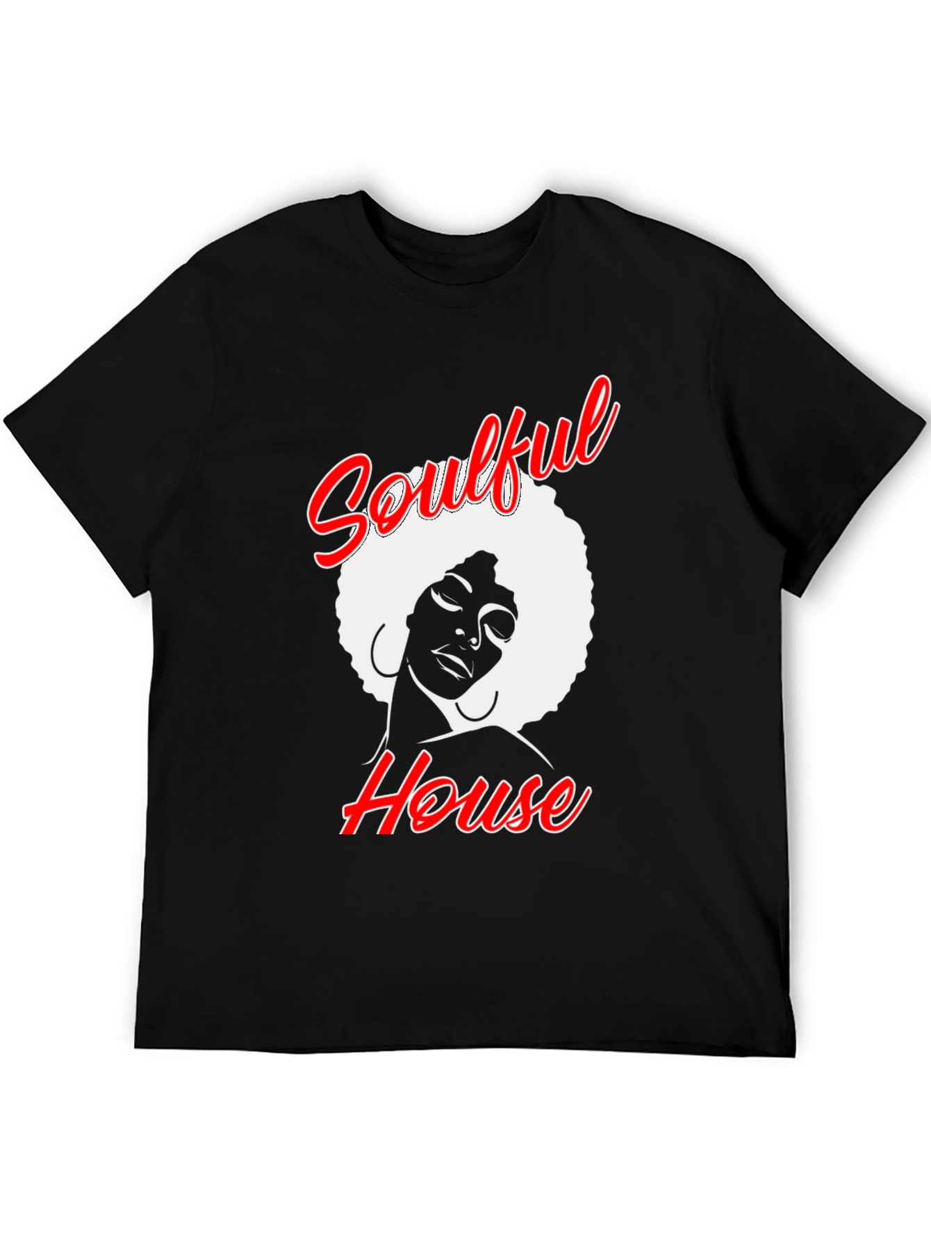 Soulful House Graphic T-Shirt - Black