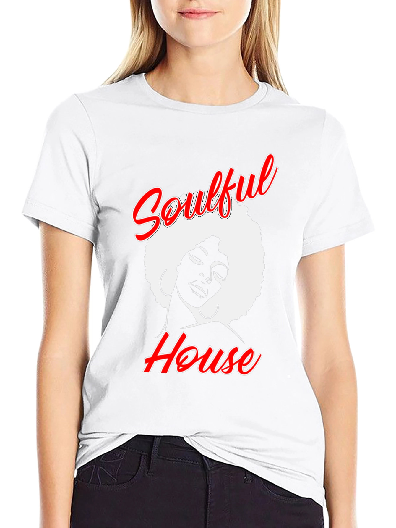 Soulful House Graphic T-Shirt - Black