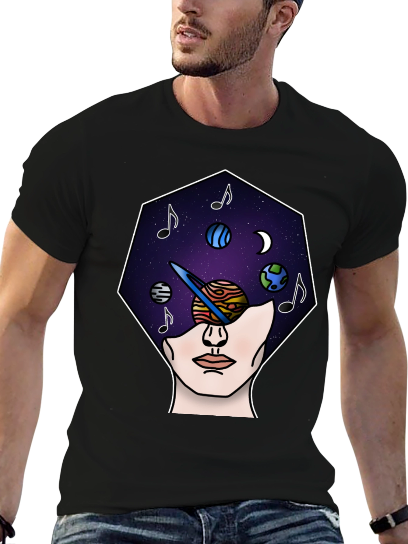 Cosmic Mind T-Shirt - Galaxy Head Tee