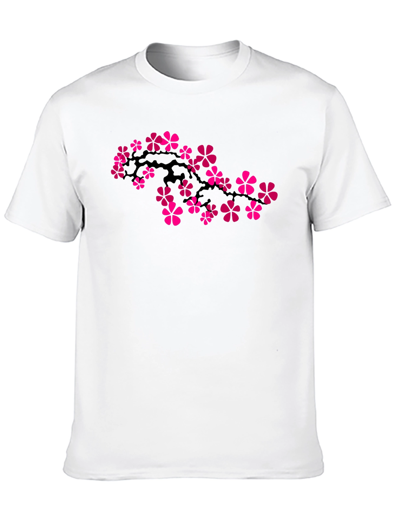 Sakura Blossom Graphic Tee - Black Cotton Comfort