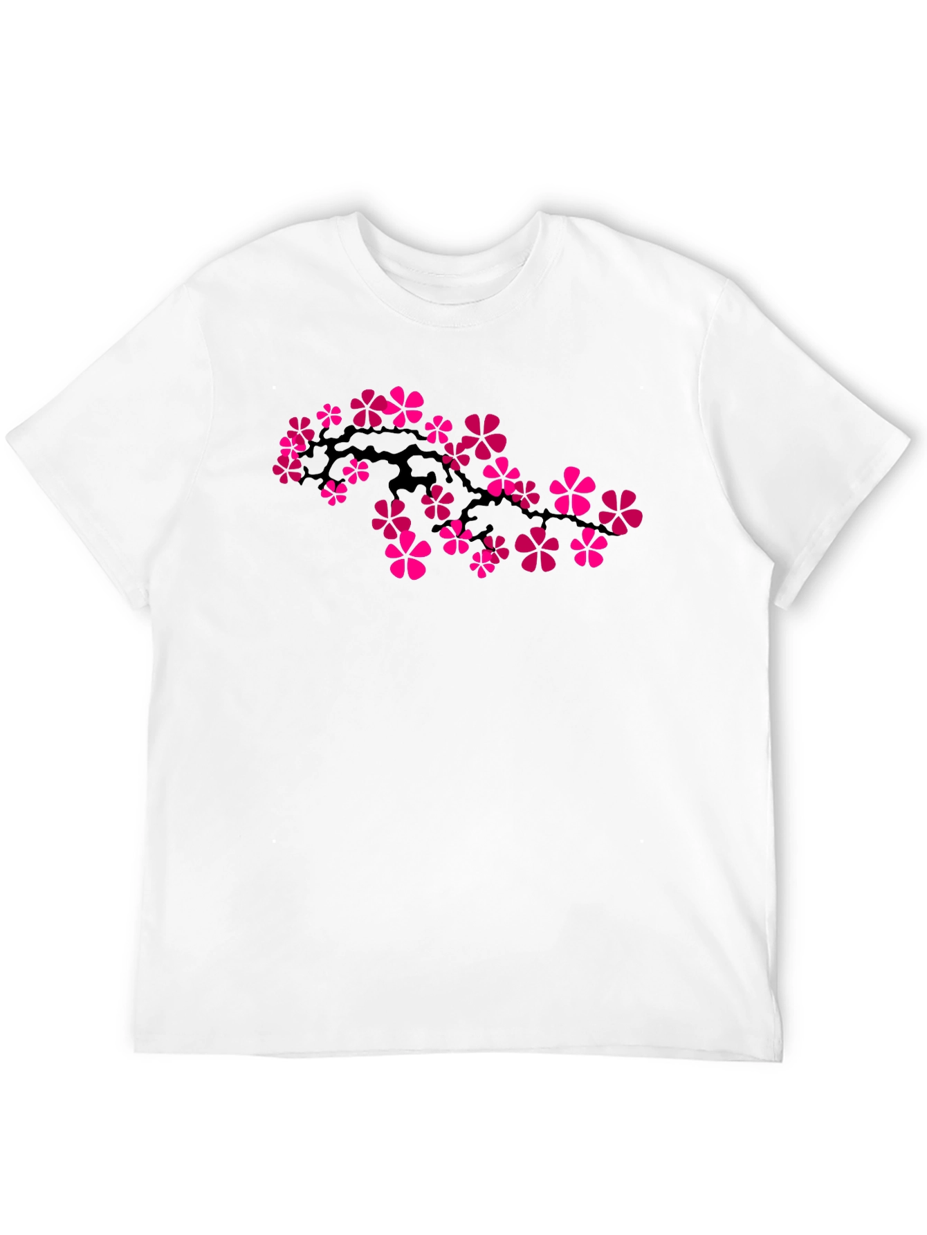 Sakura Blossom Graphic Tee - Black Cotton Comfort