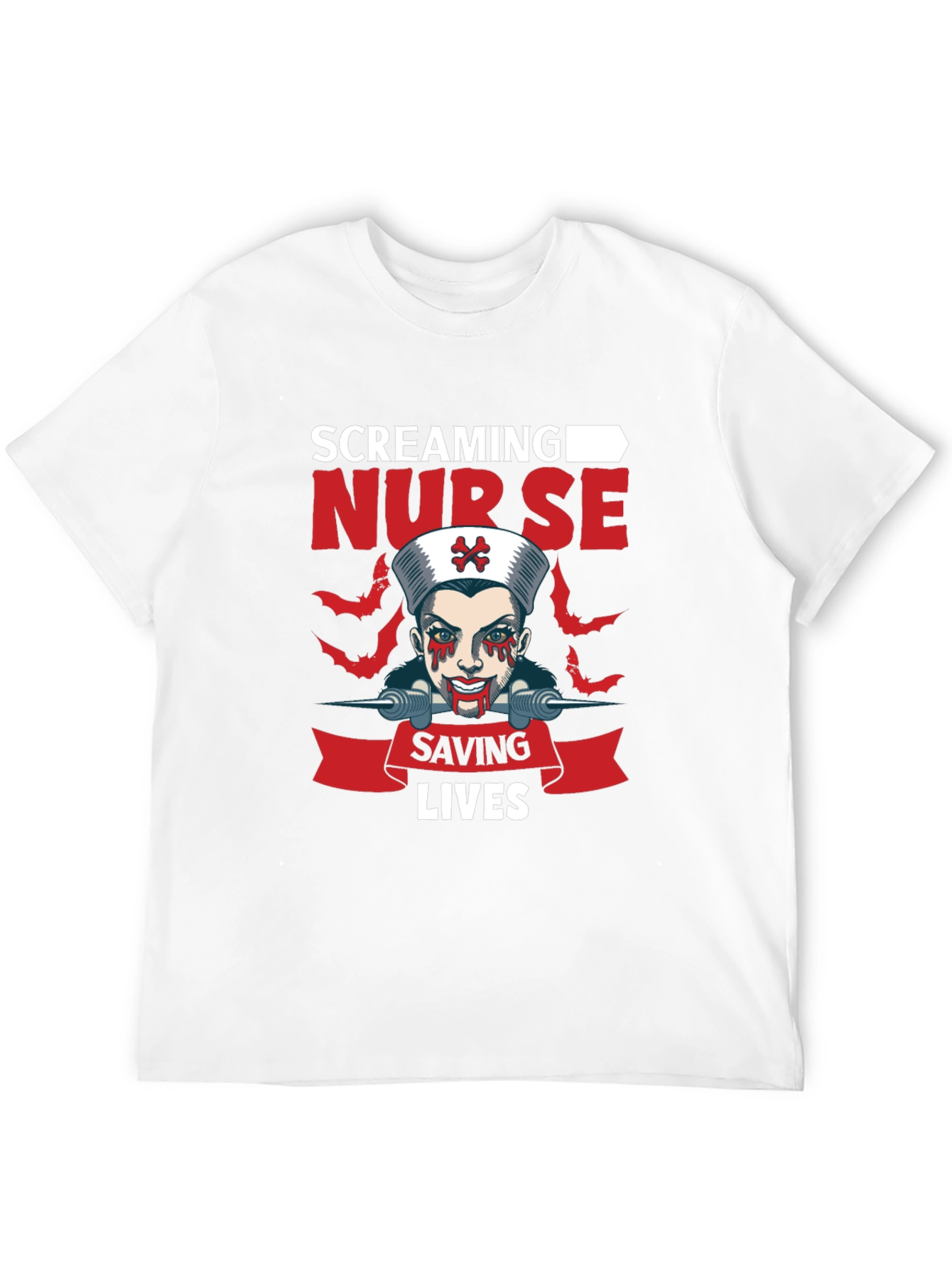 Screaming Nurse T-Shirt Halloween Costume Graphic Tee