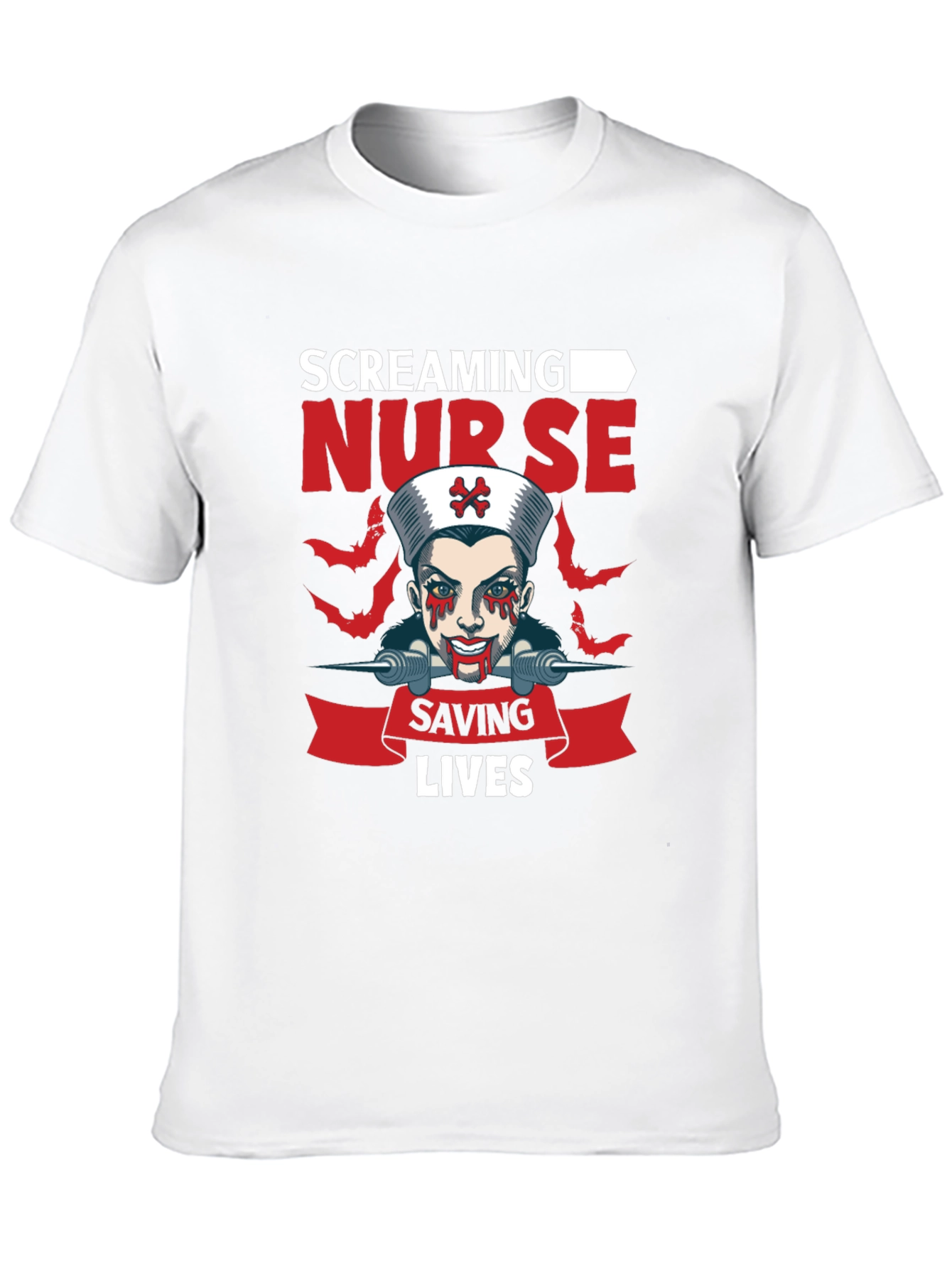 Screaming Nurse T-Shirt Halloween Costume Graphic Tee