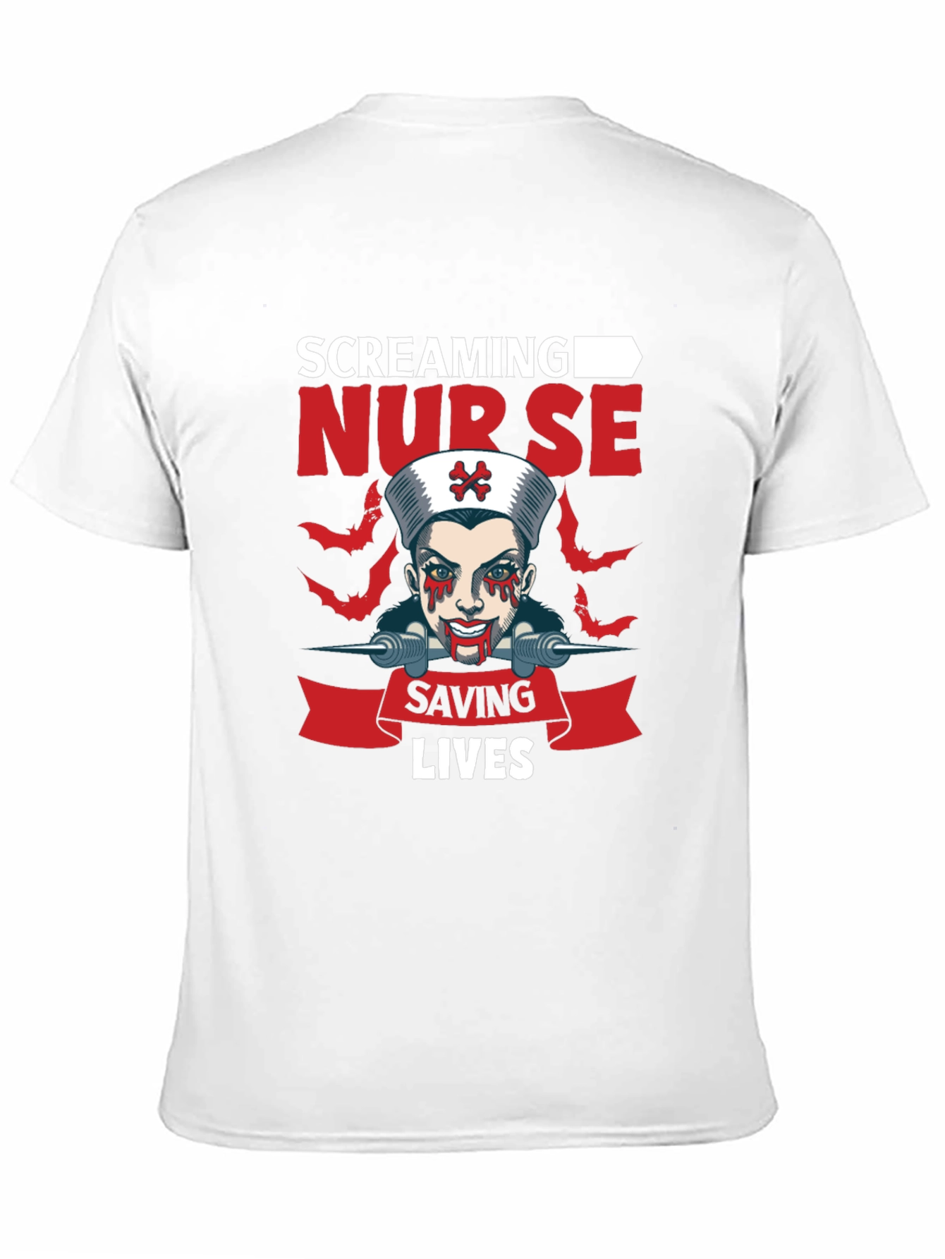 Screaming Nurse T-Shirt Halloween Costume Graphic Tee