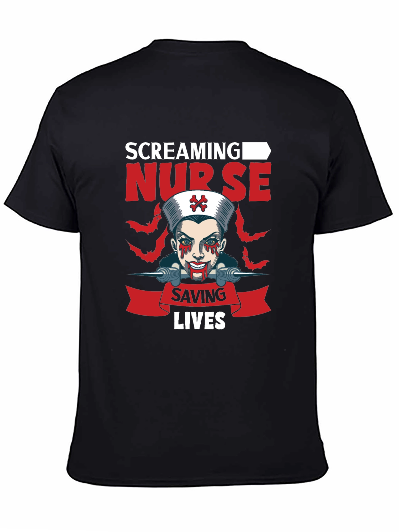 Screaming Nurse T-Shirt Halloween Costume Graphic Tee