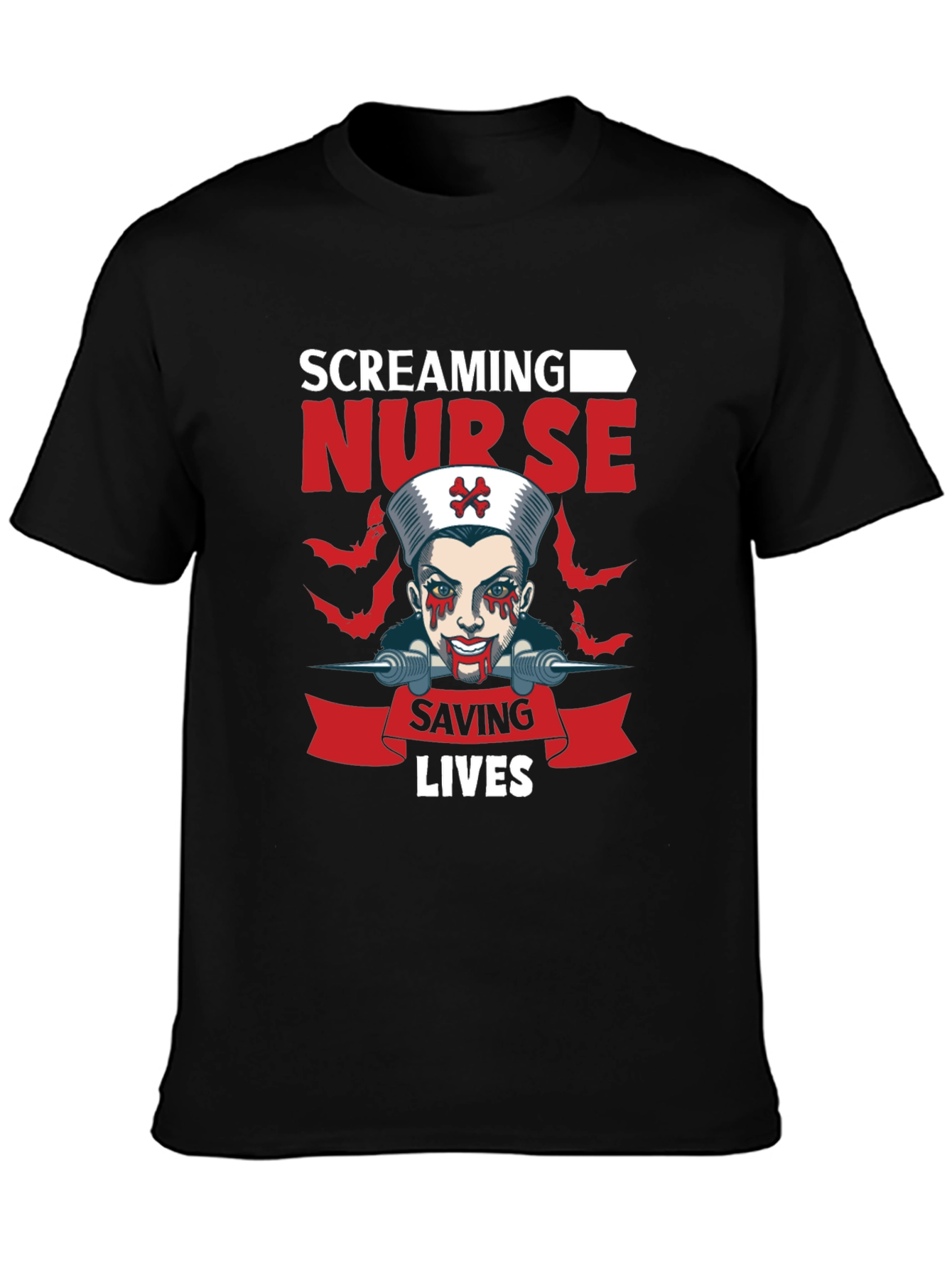Screaming Nurse T-Shirt Halloween Costume Graphic Tee