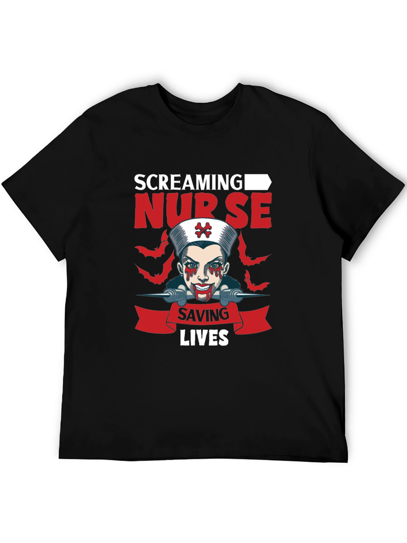 Screaming Nurse T-Shirt Halloween Costume Graphic Tee
