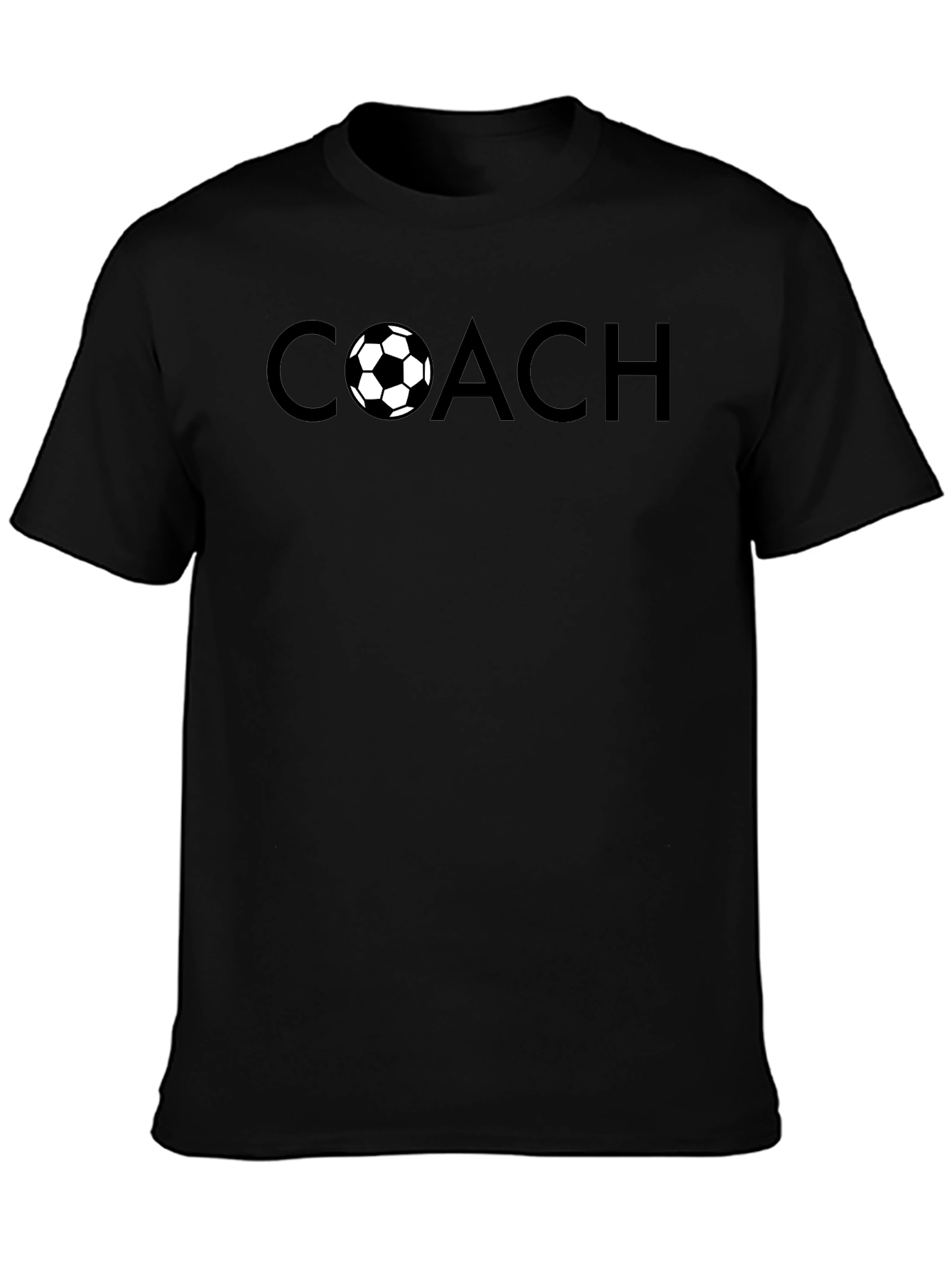 Soccer Coach Black Graphic T-Shirt