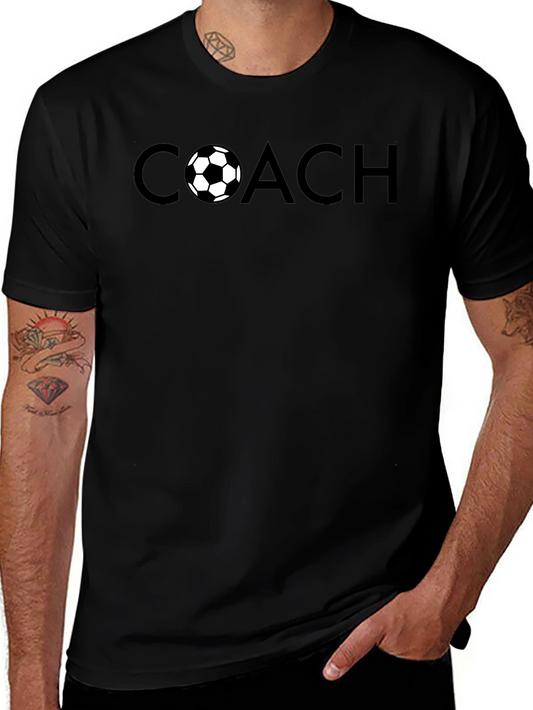 Soccer Coach Black Graphic T-Shirt